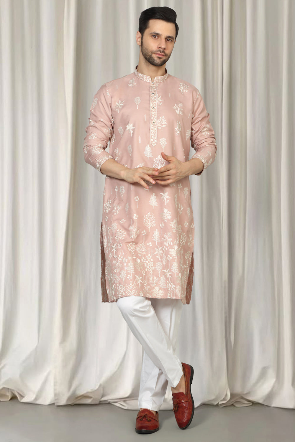 Upwan Embroidered Kurta Back Elastic Pants