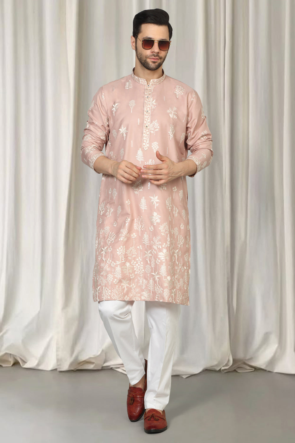 Upwan Embroidered Kurta Back Elastic Pants