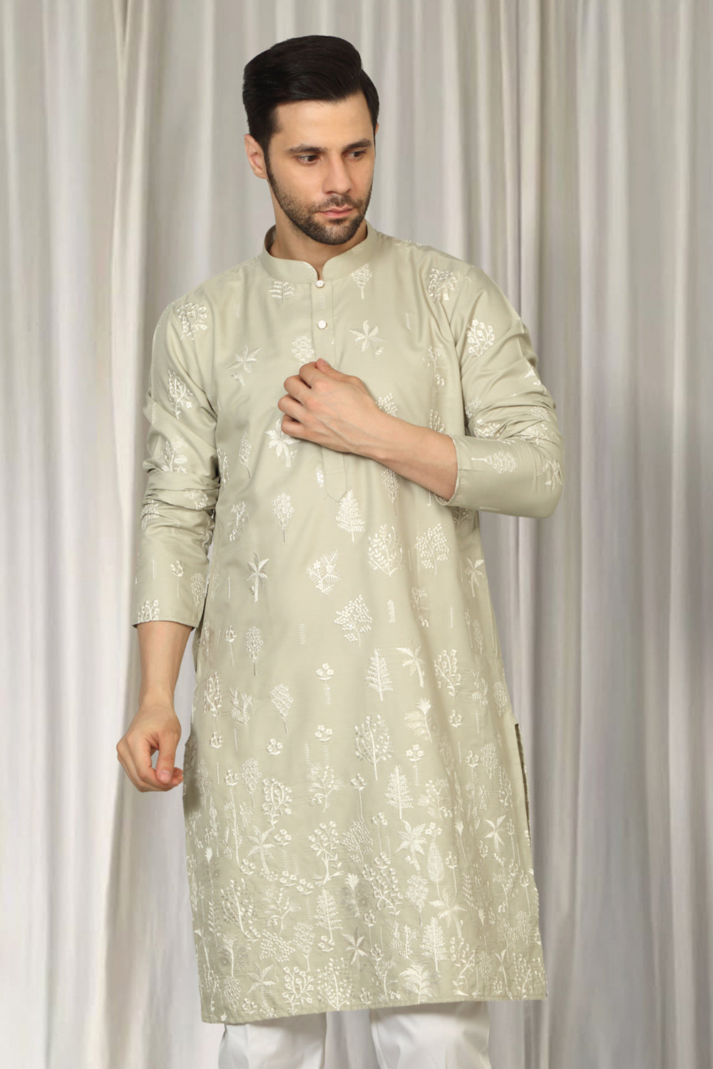 Upwan Embroidered Kurta Back Elastic Pants