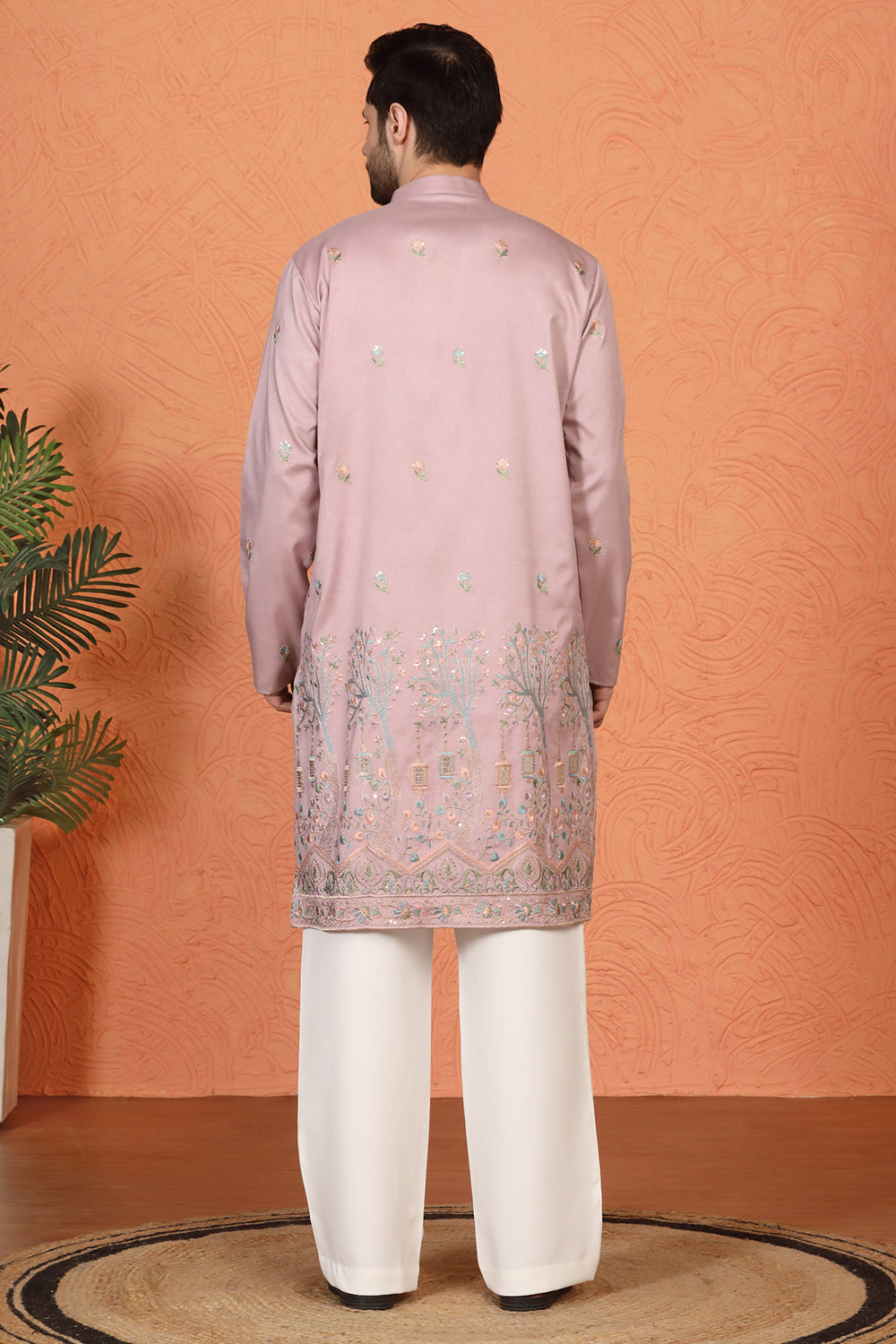 Upwan Utsav Embroidered Kurta with Loose Fit Parallel Pants