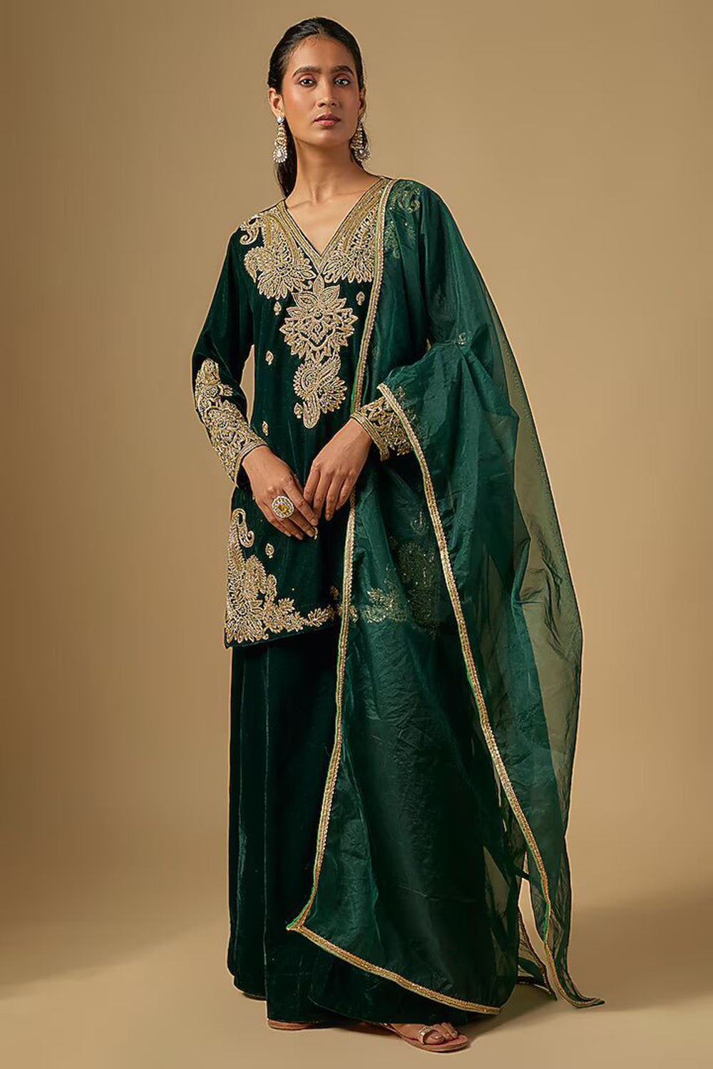 Velvet Sharara Set
