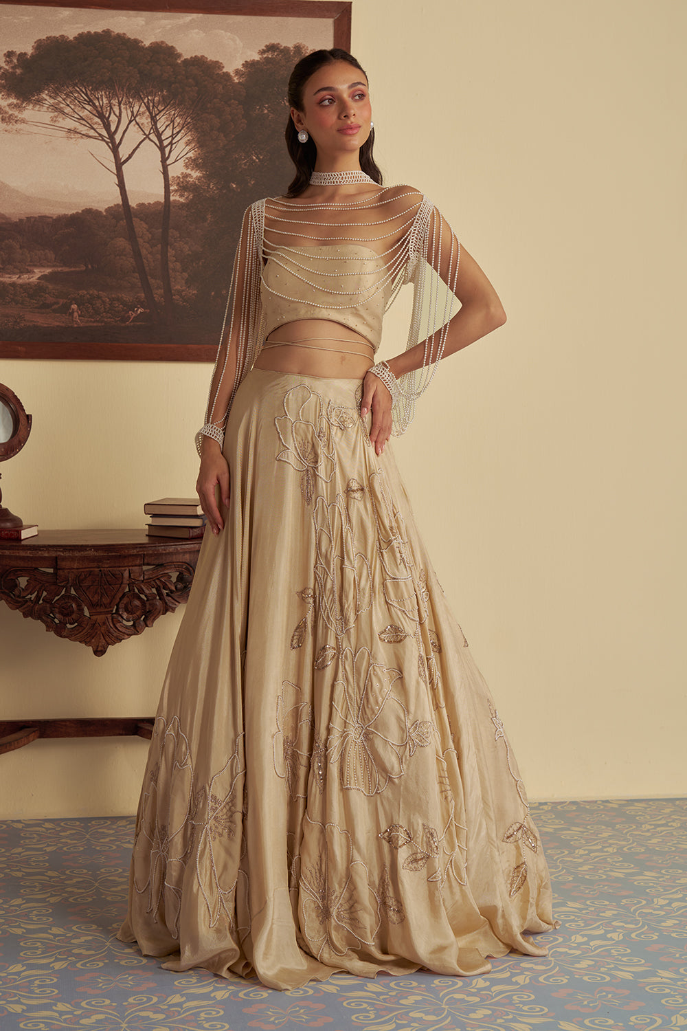 Victoria goldine lehenga