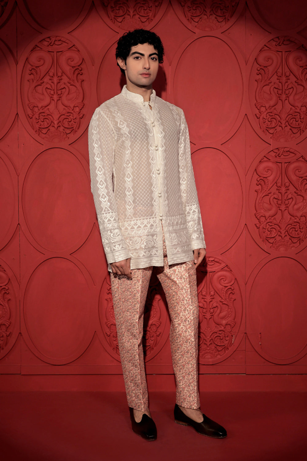 White Chikankari Short Kurta