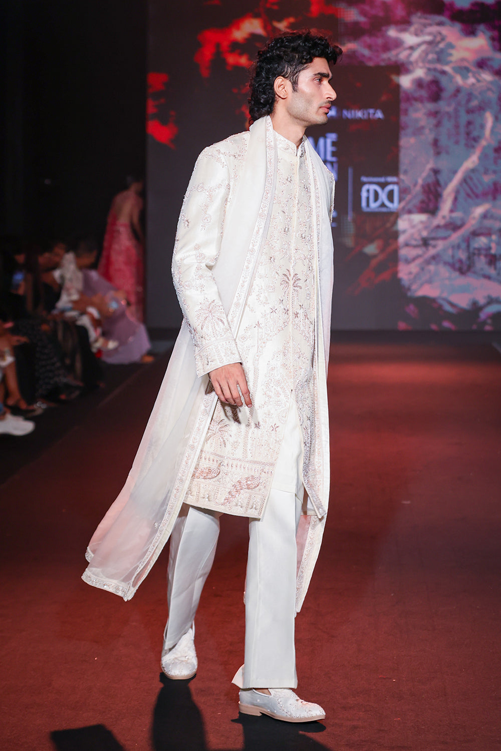 White & Gold Sherwani