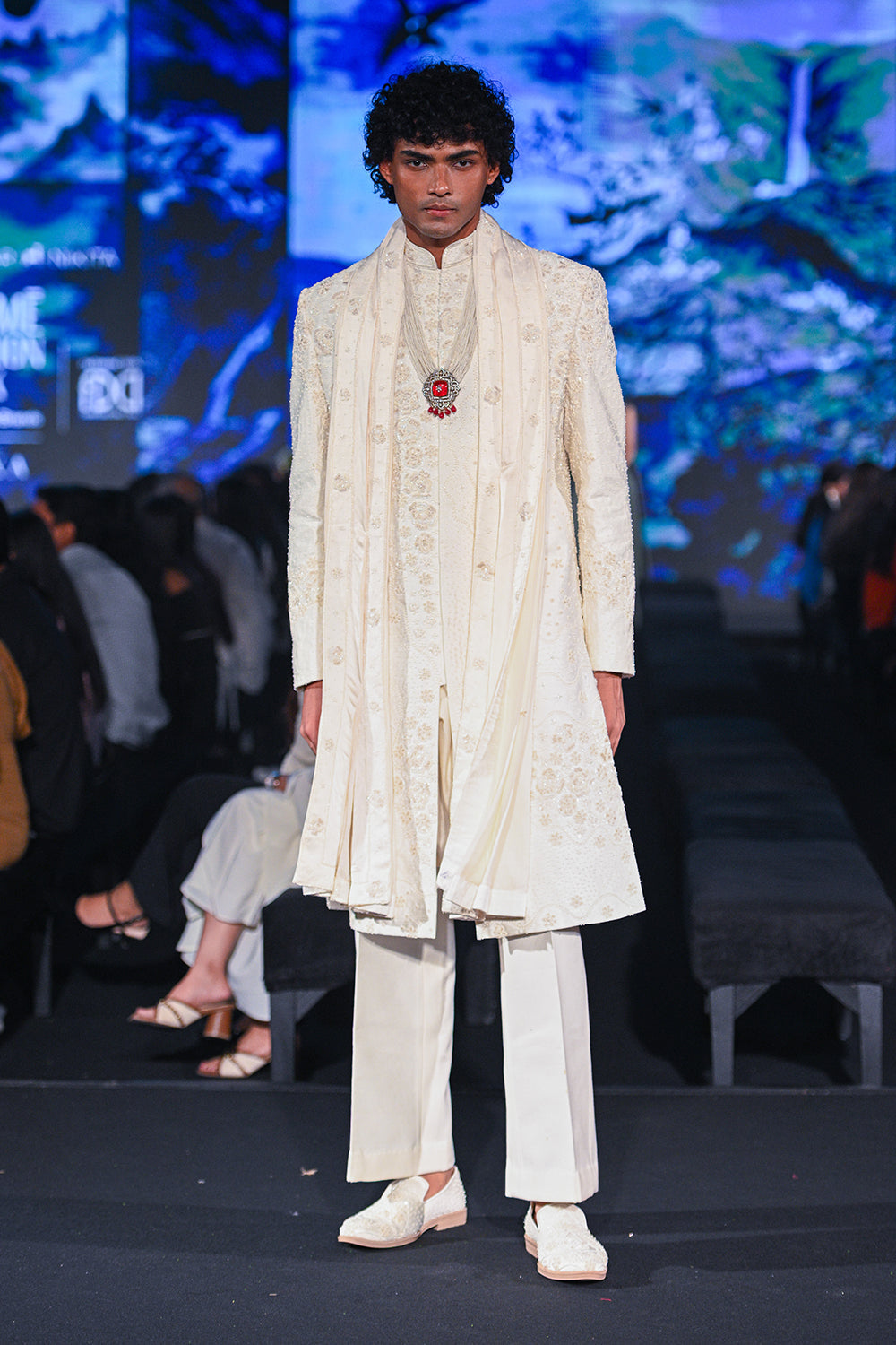 White Monotone Sherwani