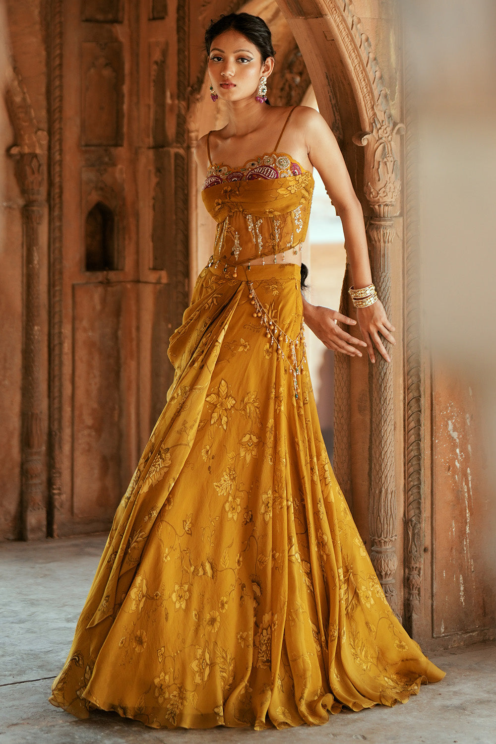 Zareen Drape Lehenga Set