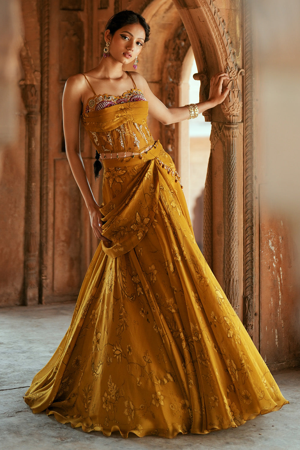 Zareen Drape Lehenga Set