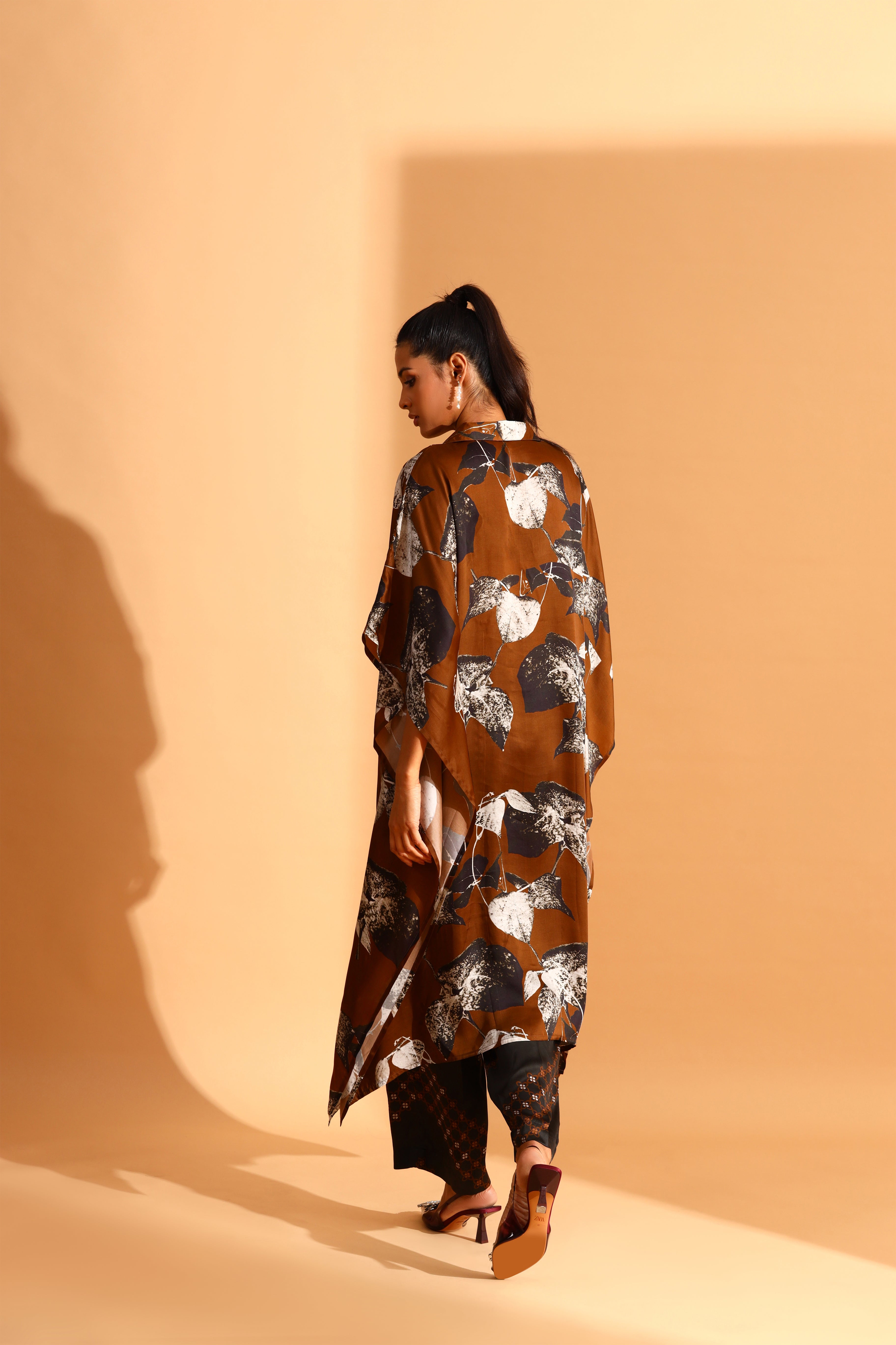 Moh India - Queen Of Bloom Kaftan & Trousers Co-ords Set