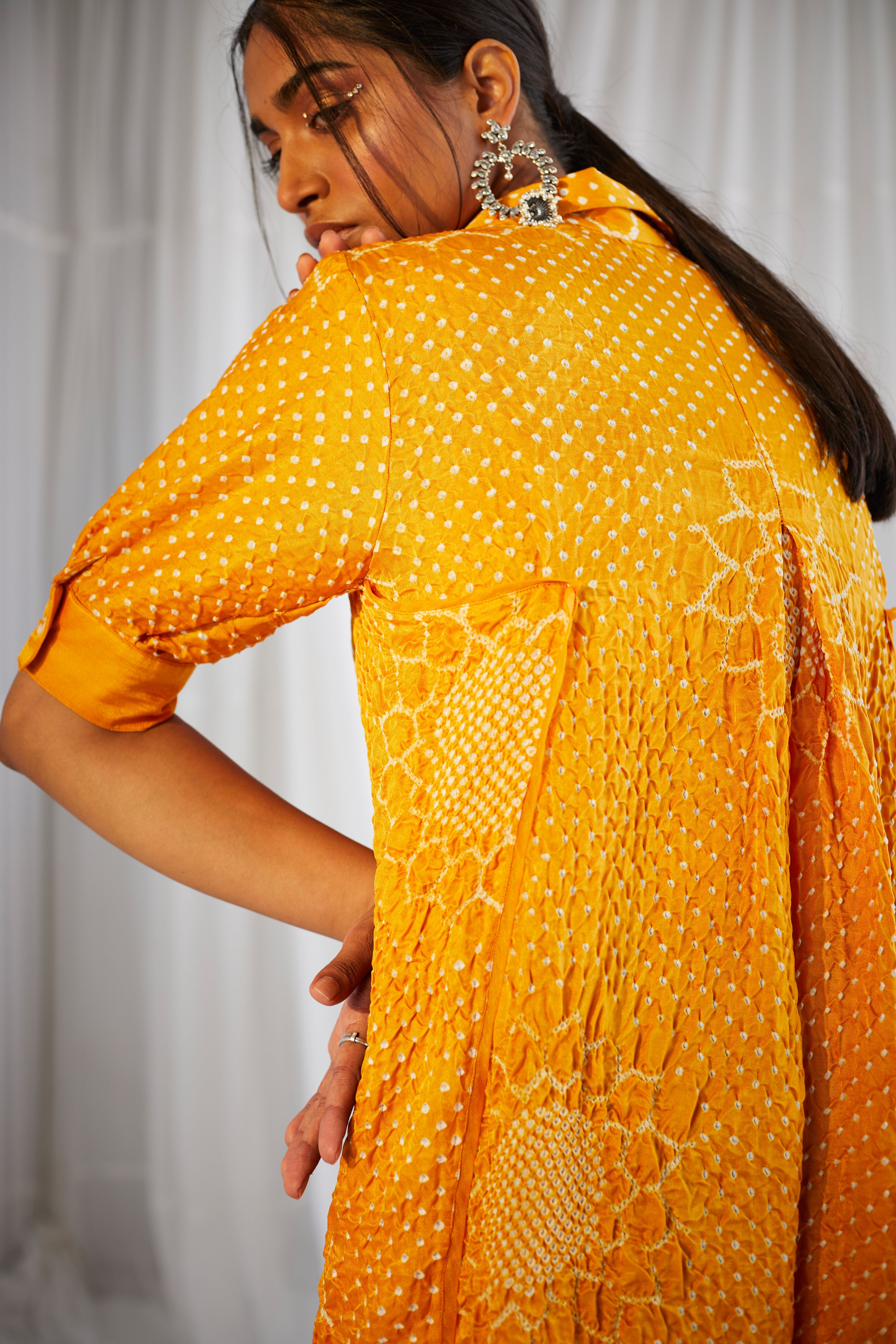 CY 29 India Bandhani Overlap Dress Closeup 2