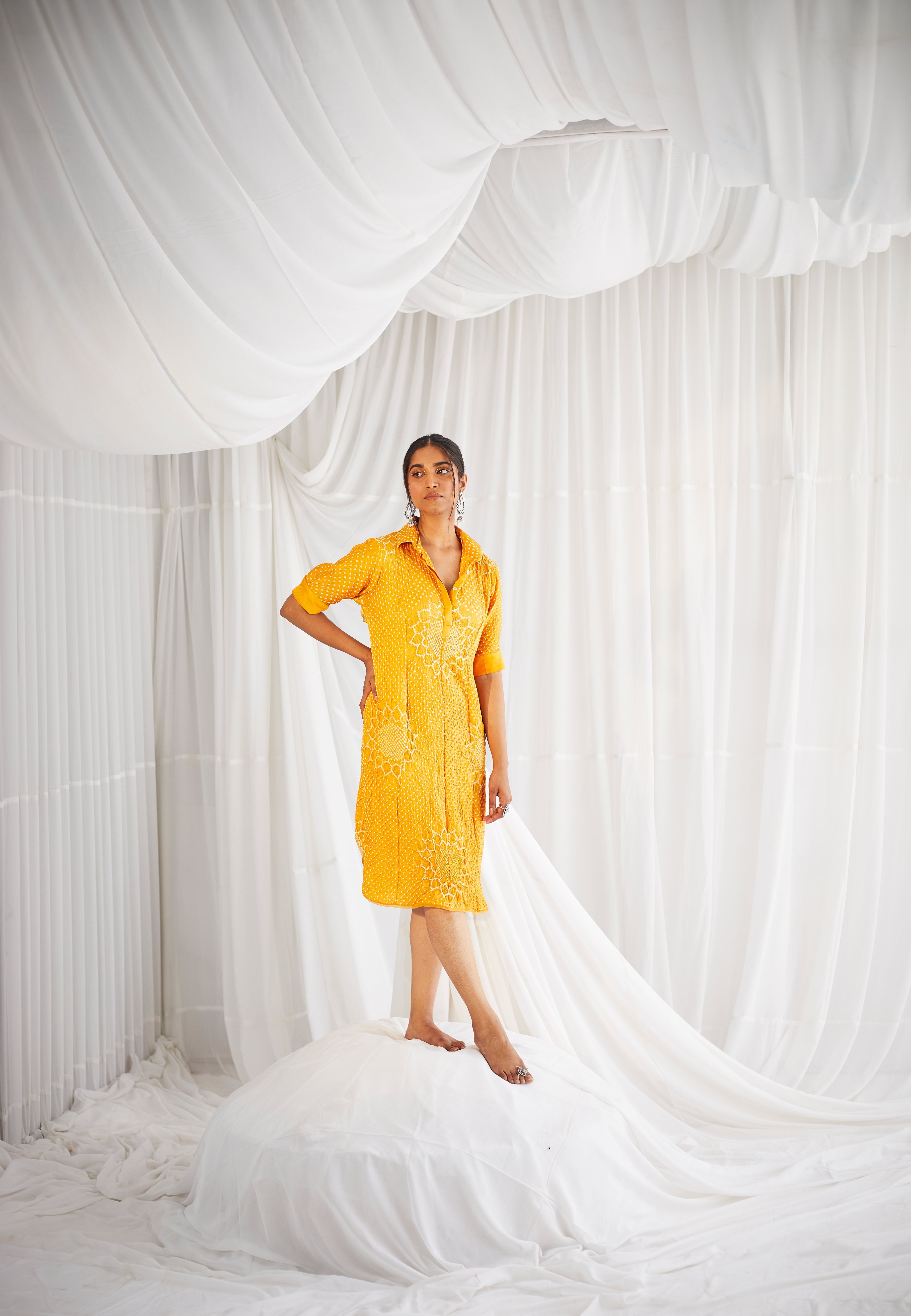 CY 29 India Bandhani Overlap Dress Front 1