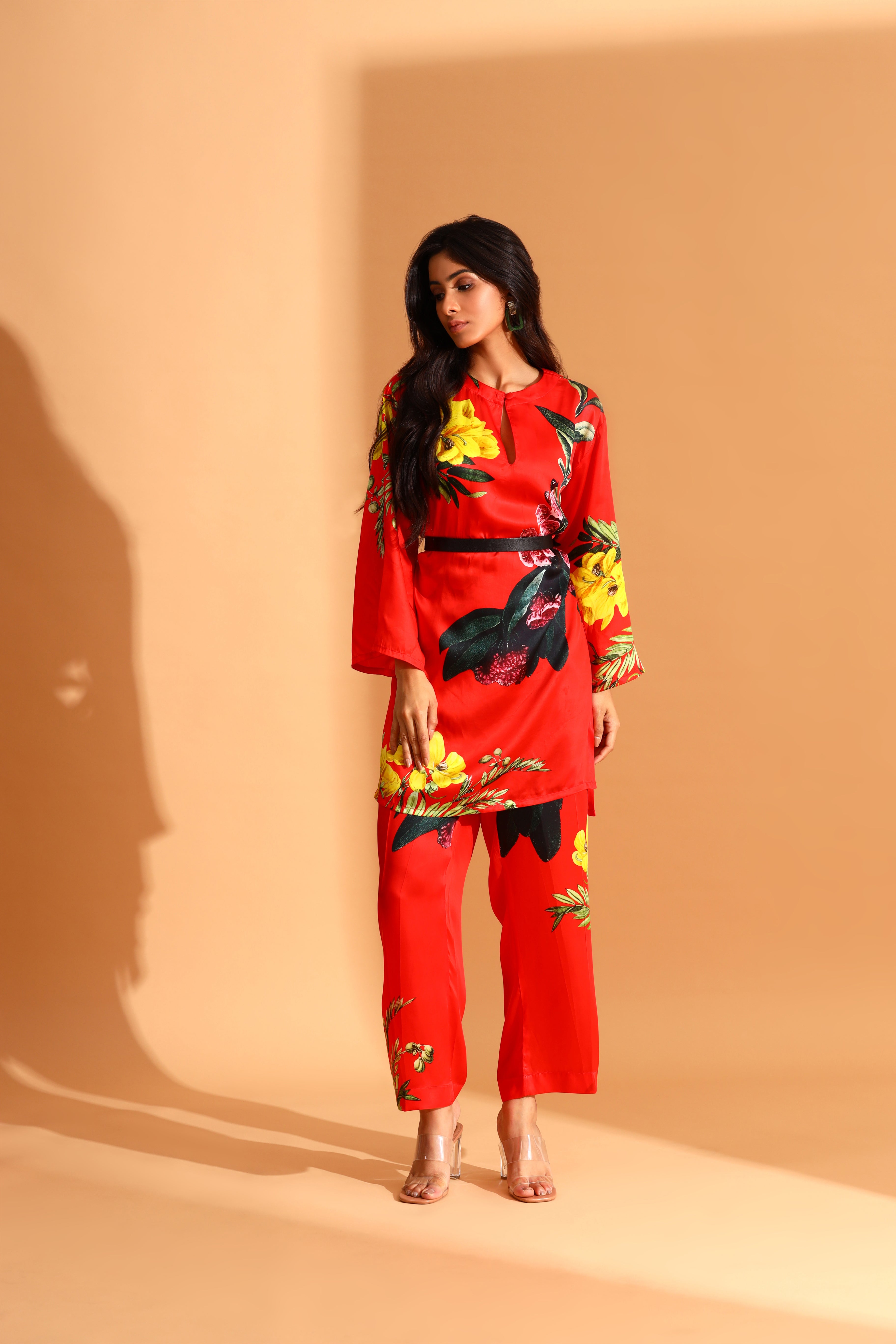 Moh India - Poppies Tunic & Trousers Co-ords Set