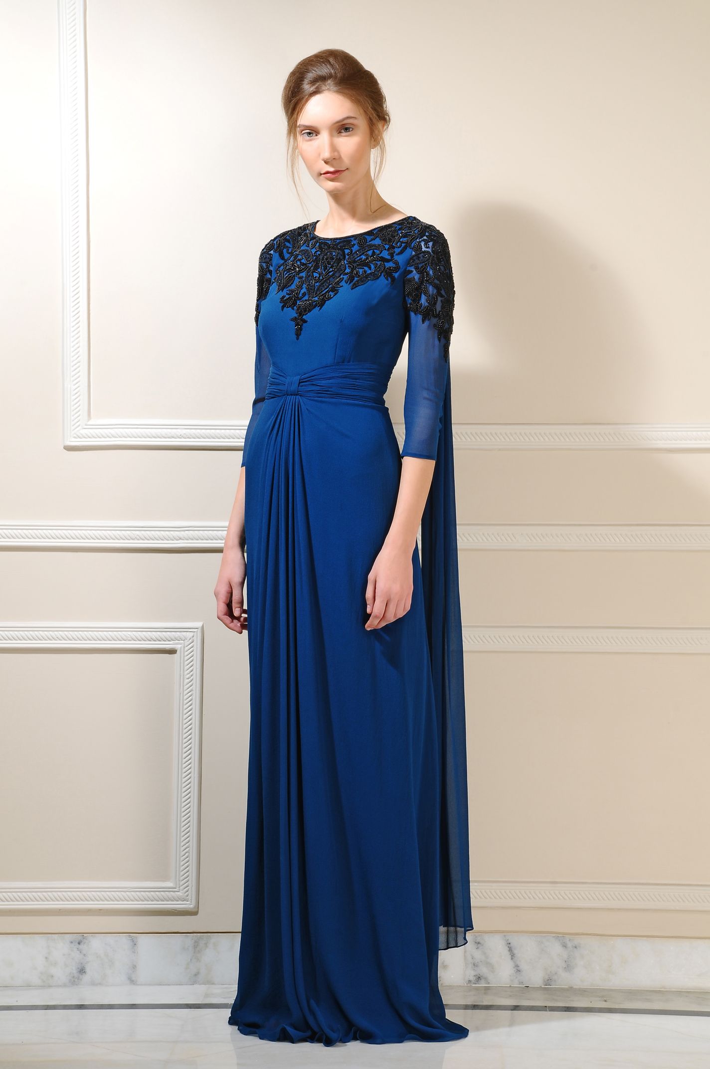 Amit GT - Full sleeved silk georgette gown