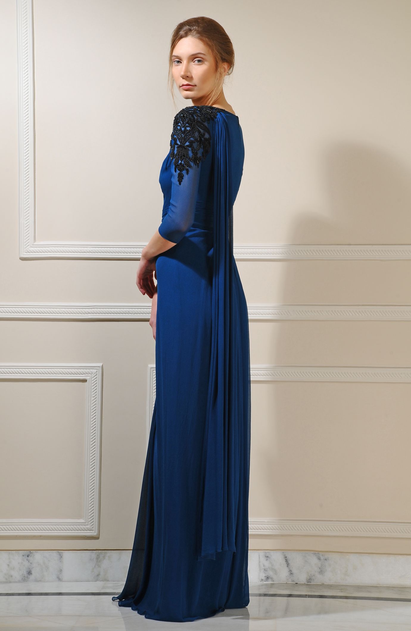 Full Sleeved Silk Georgette Gown