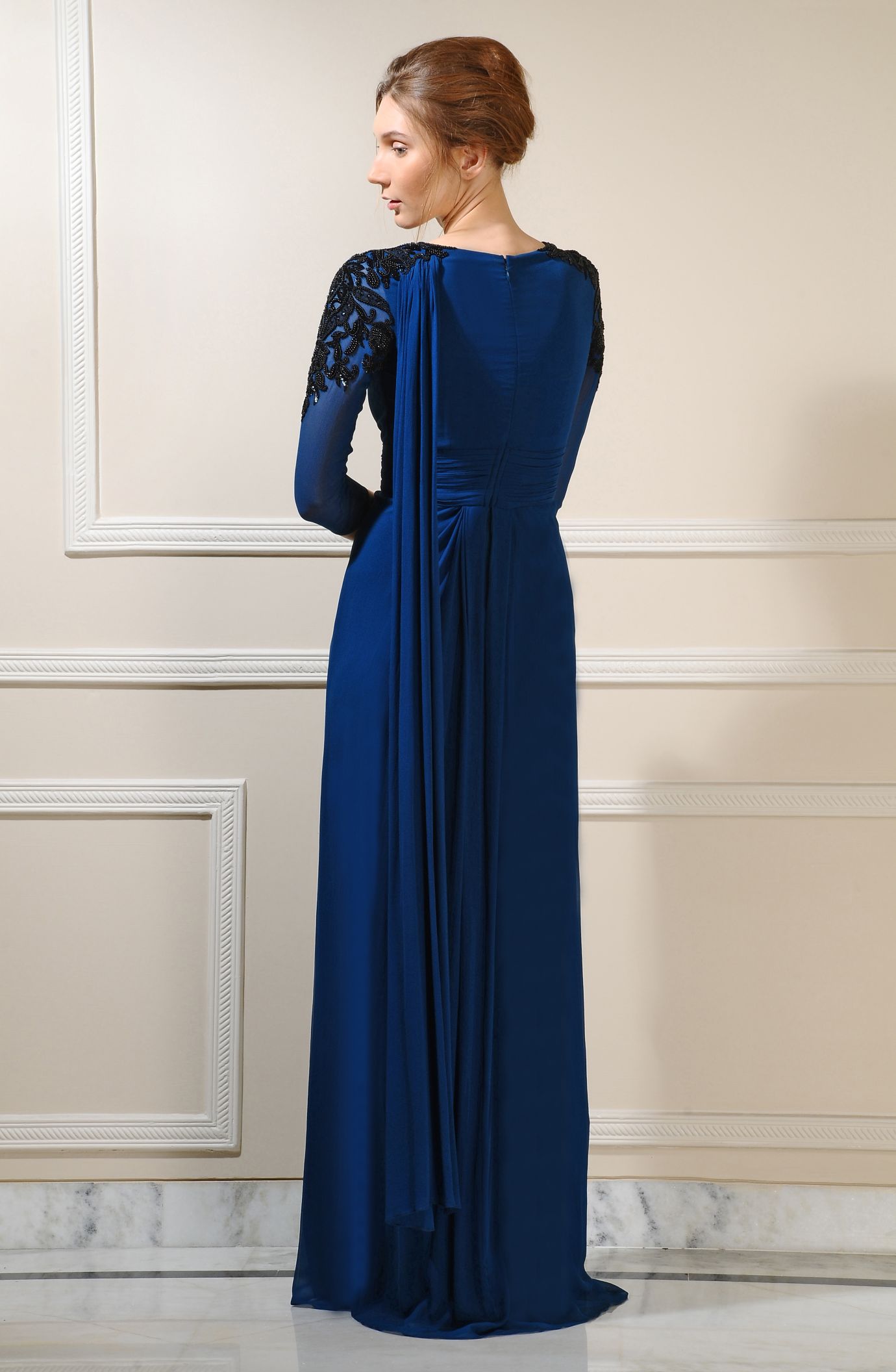 Full Sleeved Silk Georgette Gown