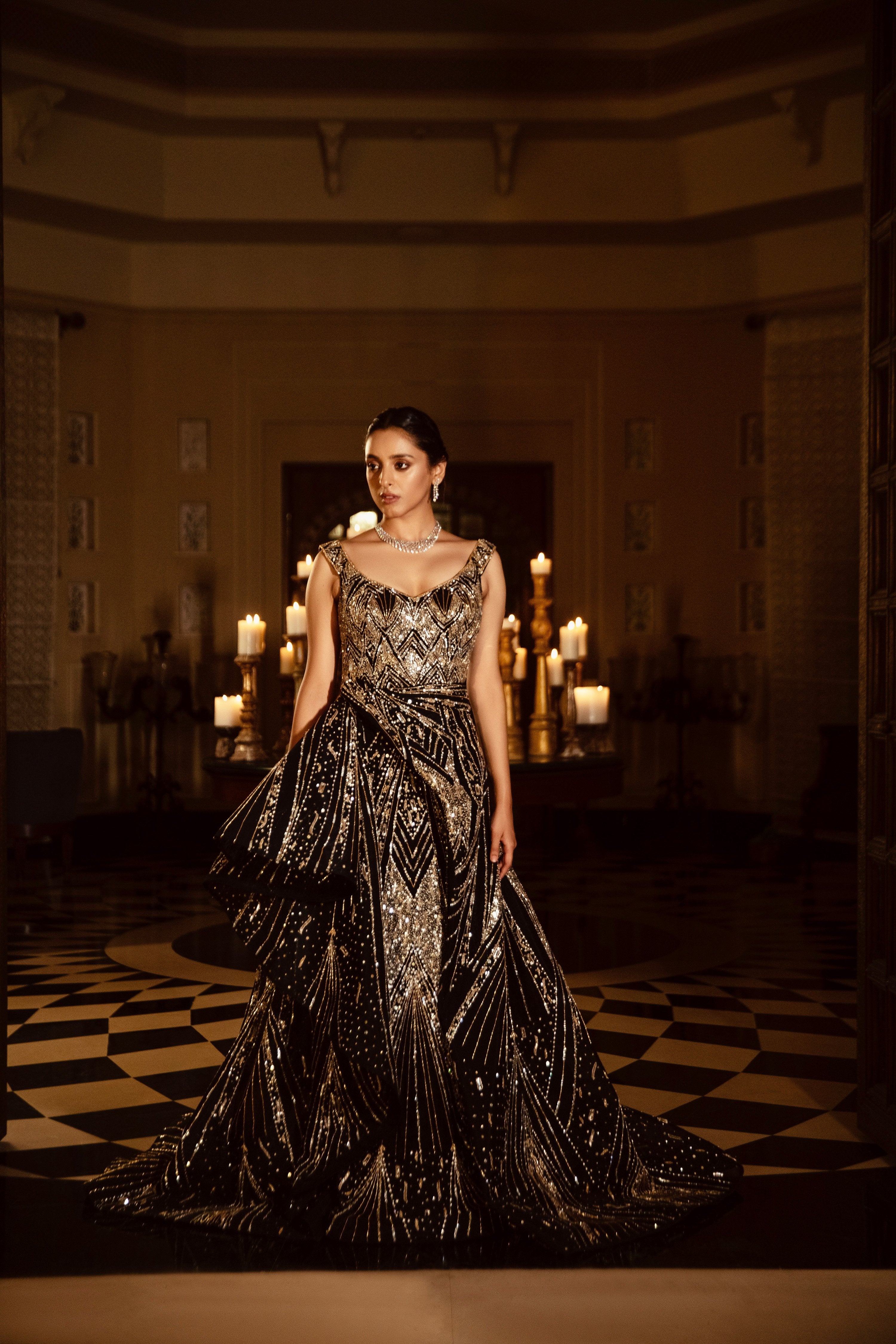 Amit GT - Black Noir Scintilla Gown