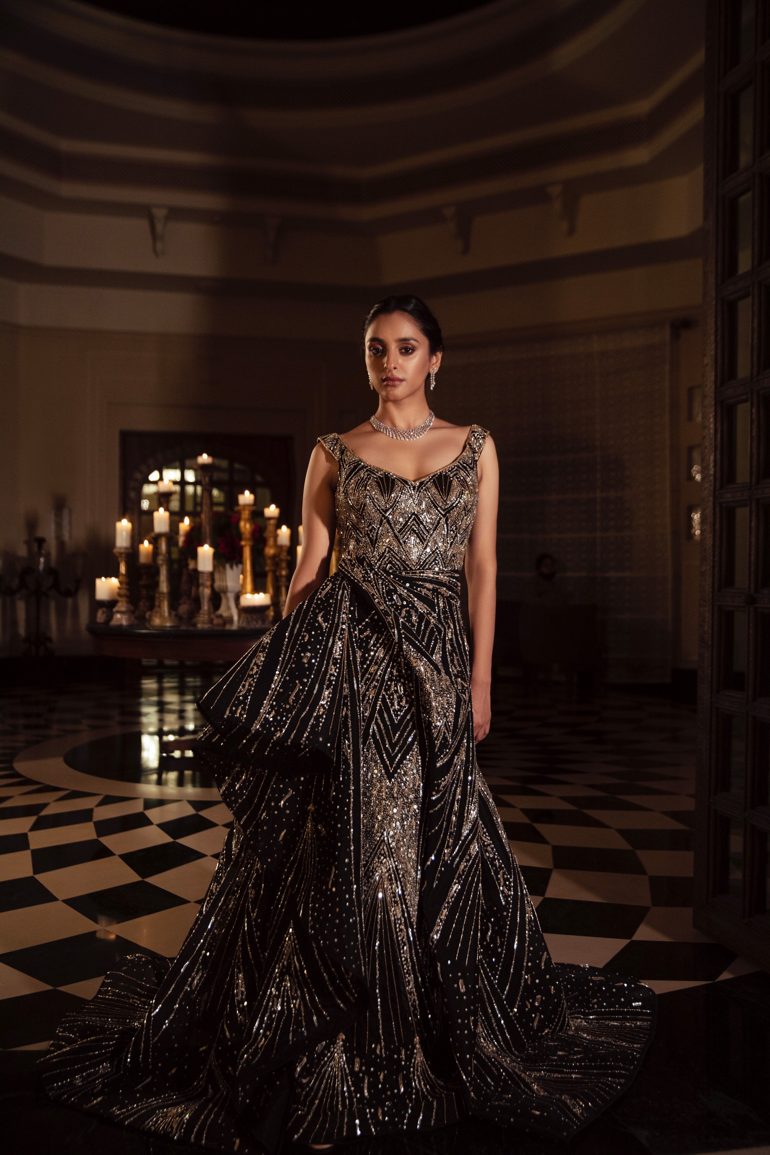 Amit GT - Black Noir Scintilla Gown