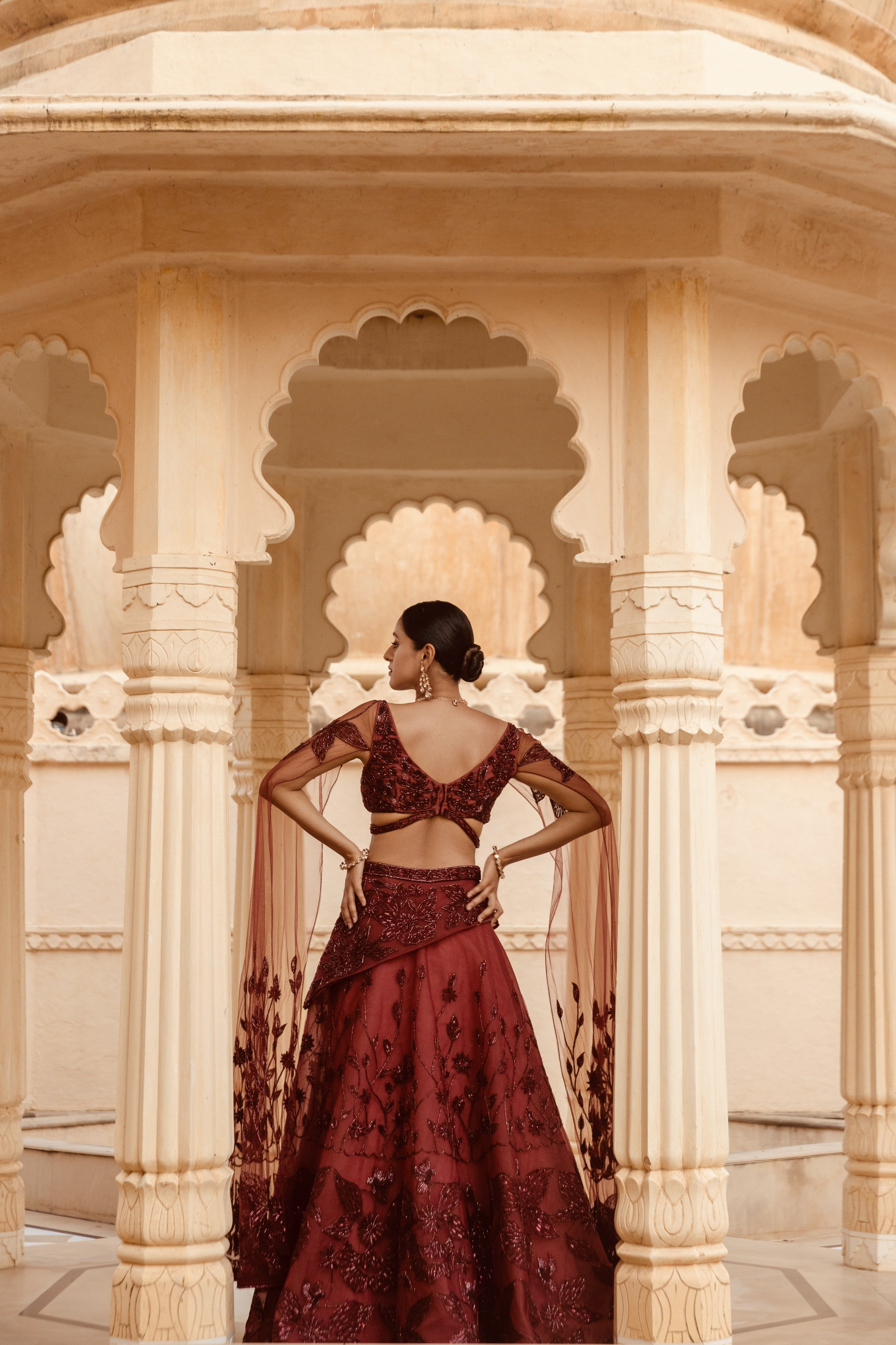 Amit GT - Cranberry Wadiyan Lehenga Set