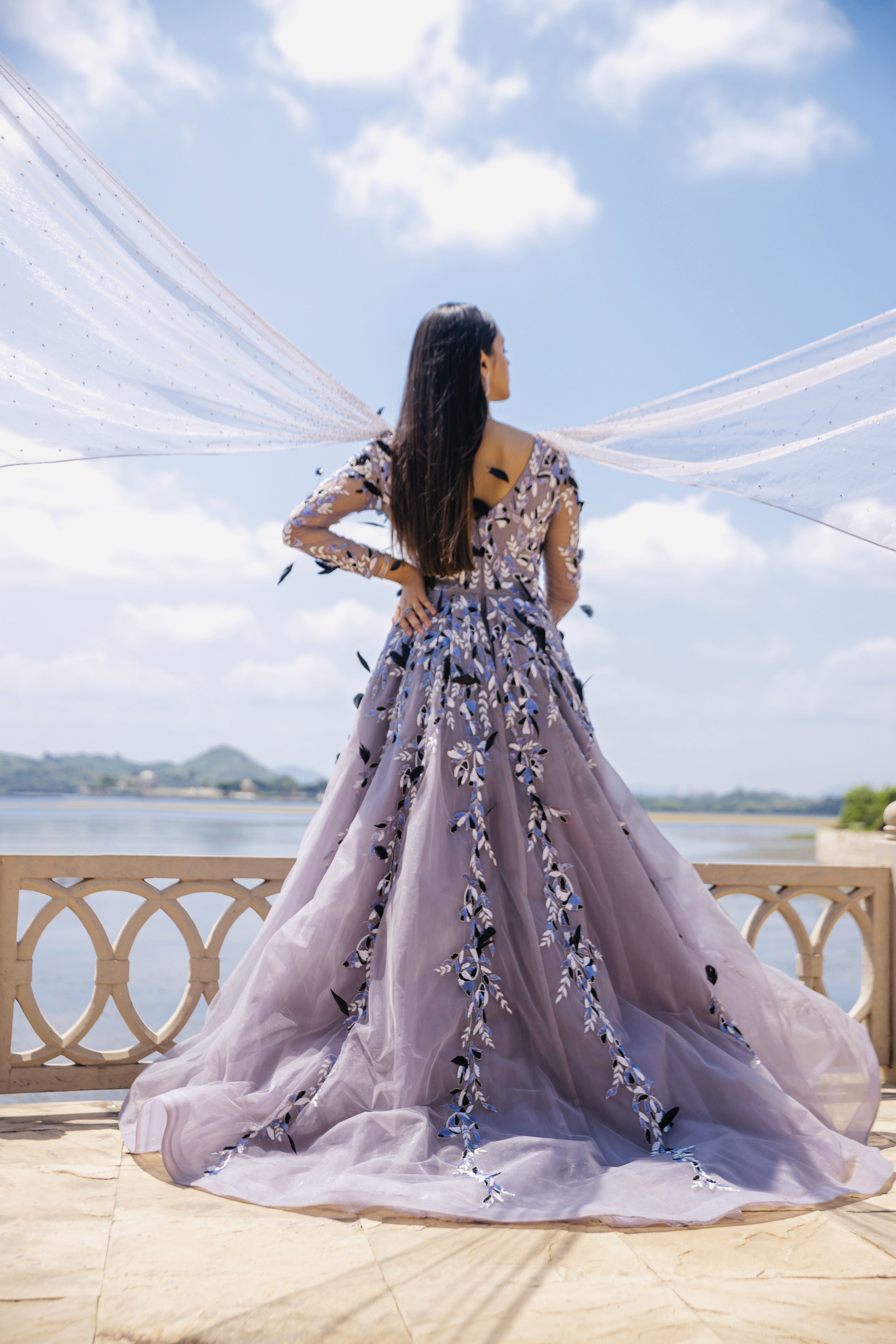 Amit GT - Denver Grey Feather Gown