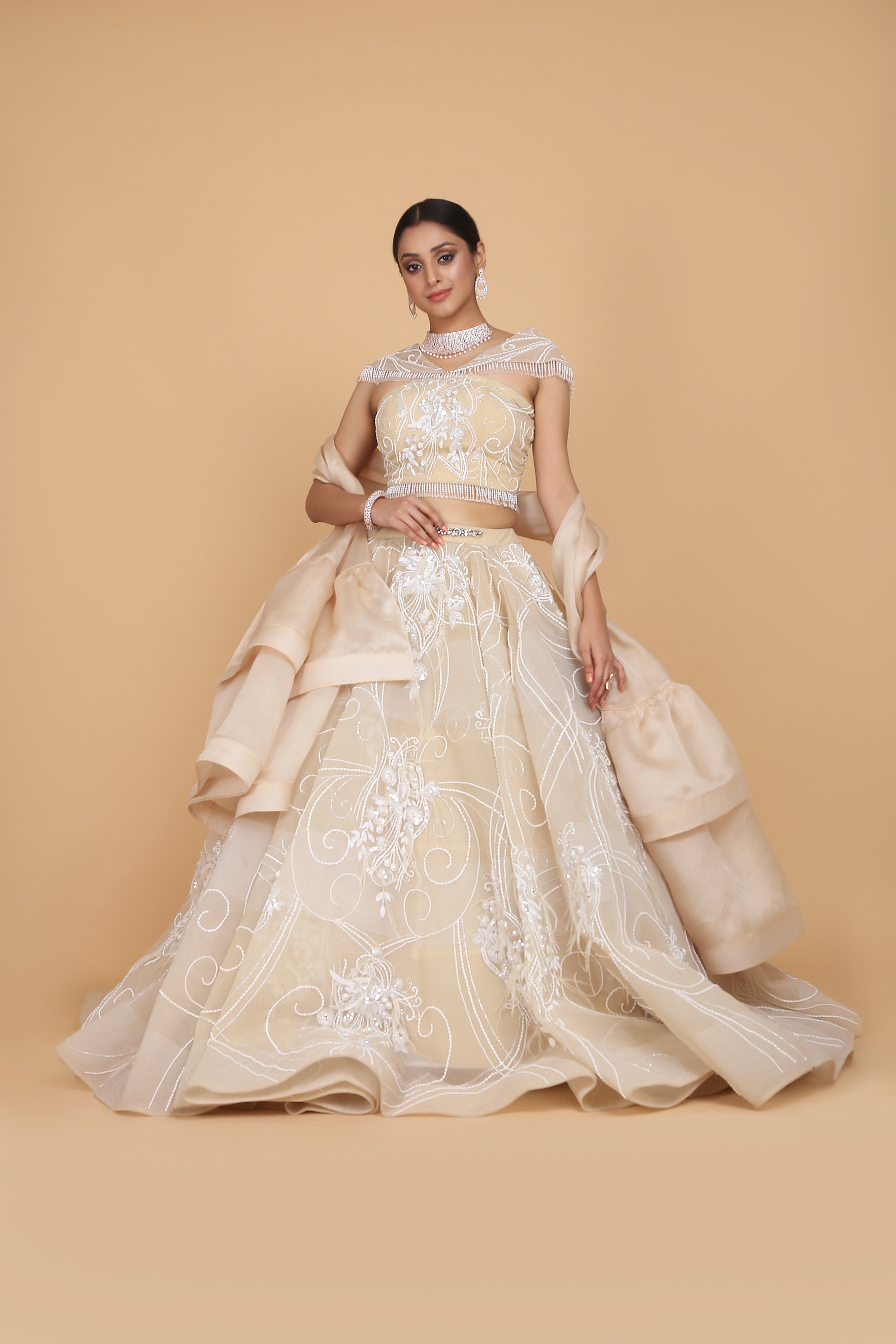 Amit GT - Bird Motif Embroidered Bridal Lehenga Set