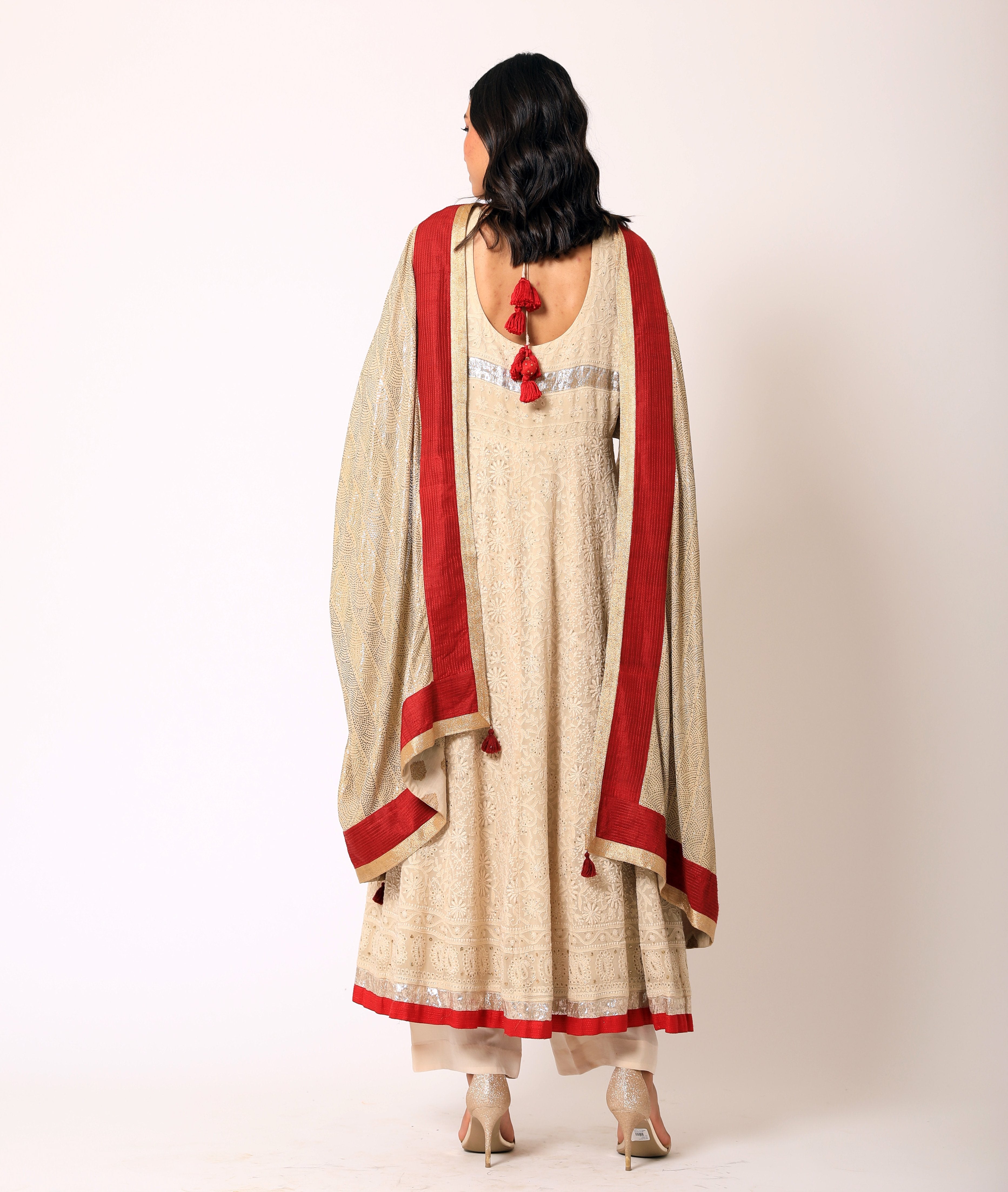 Romaa - Beige Embroidered Kurta Set