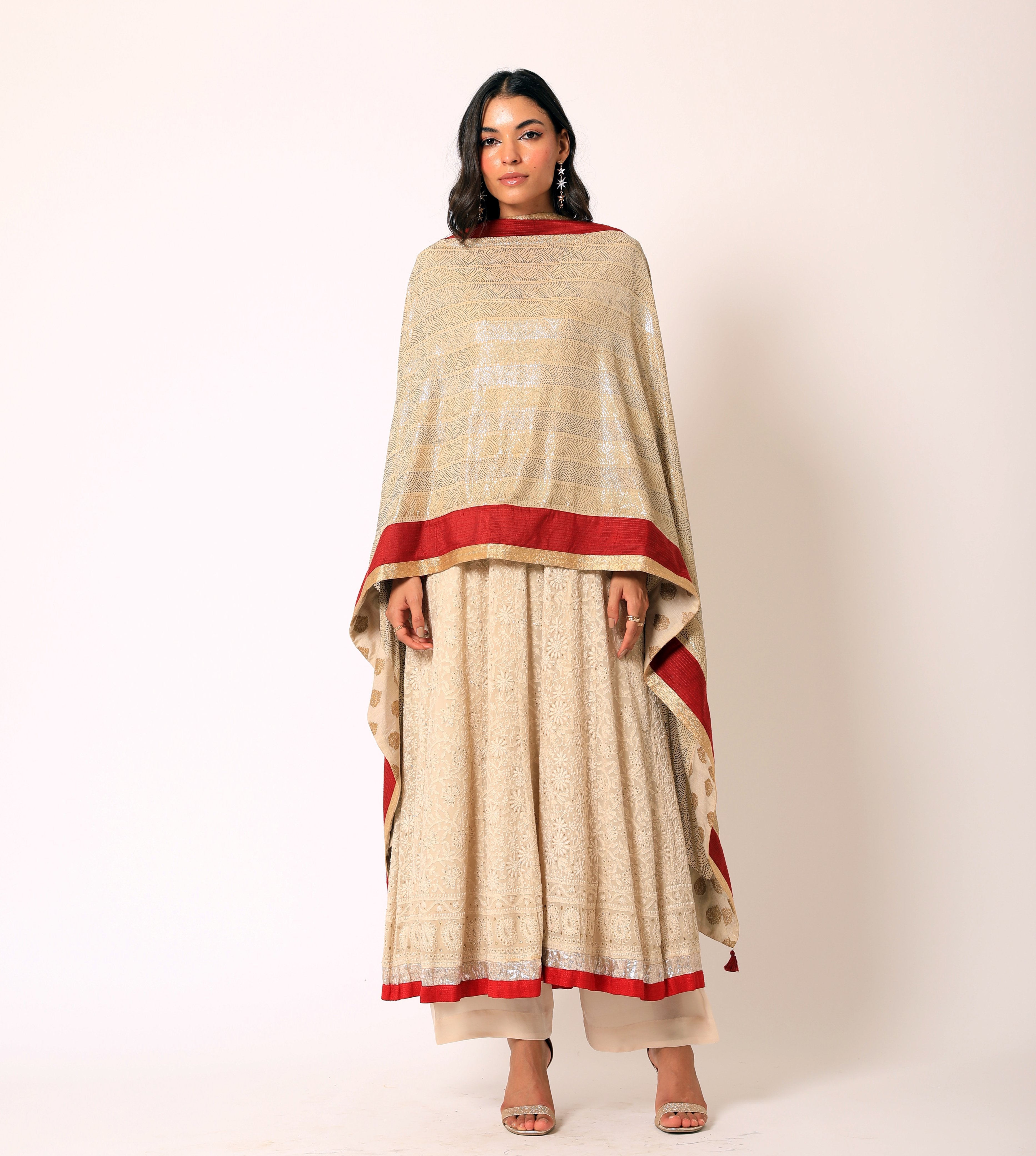Romaa - Beige Embroidered Kurta Set