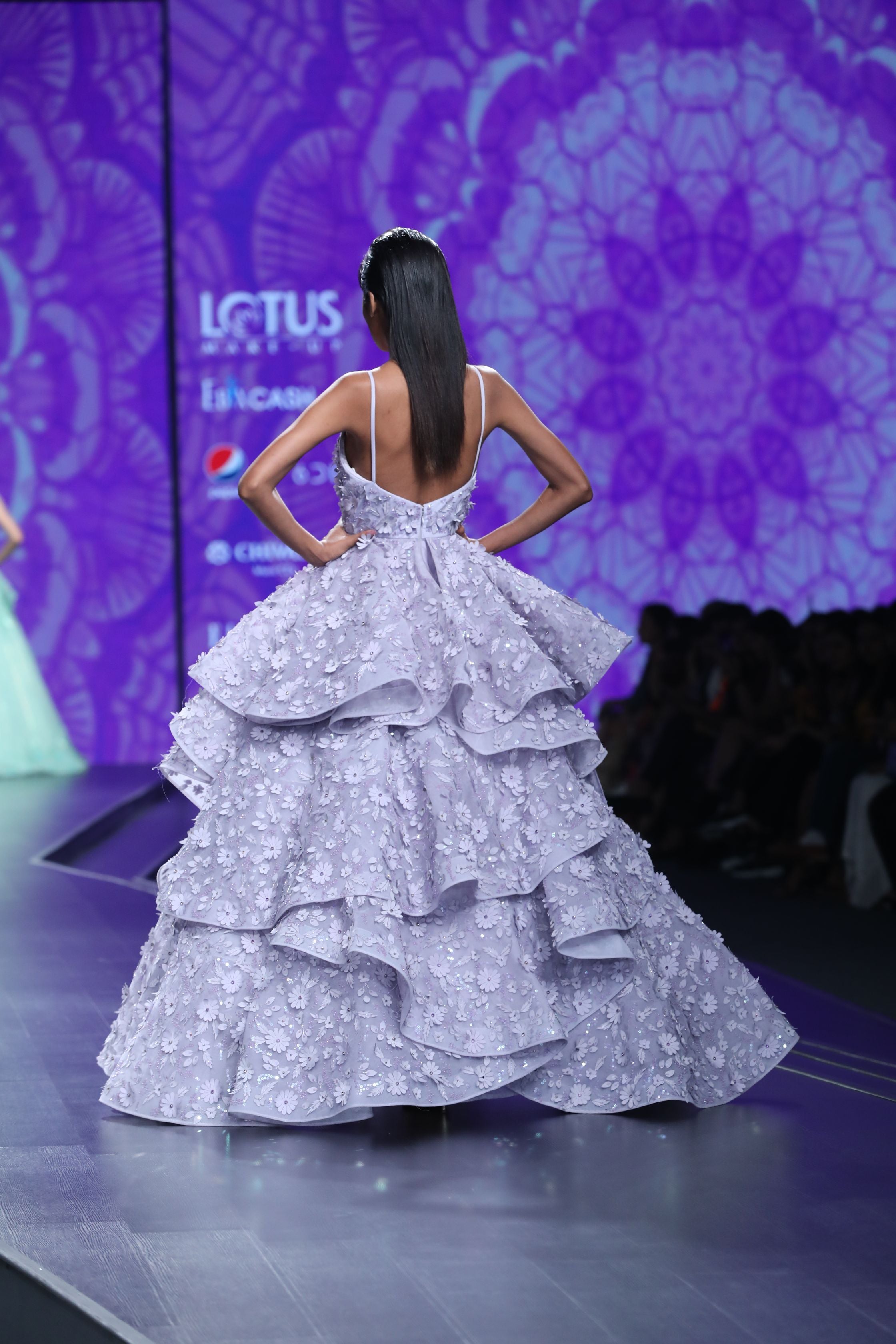 CY Amit GT Mauve Tiered Gown Back 1