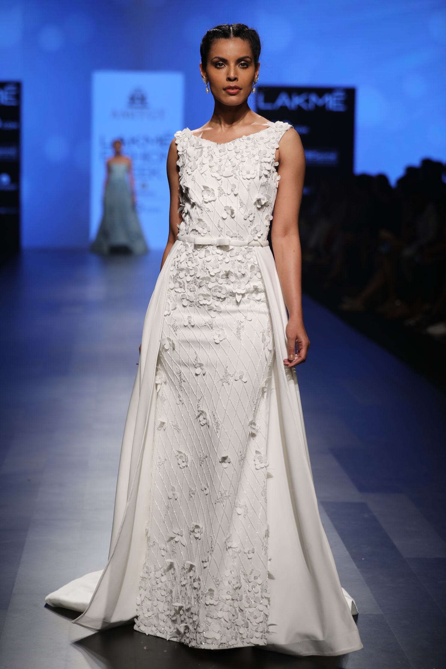 Neoprene Fully Hand Embroidered Gown Neoprene Fully Hand Embroidered Gown