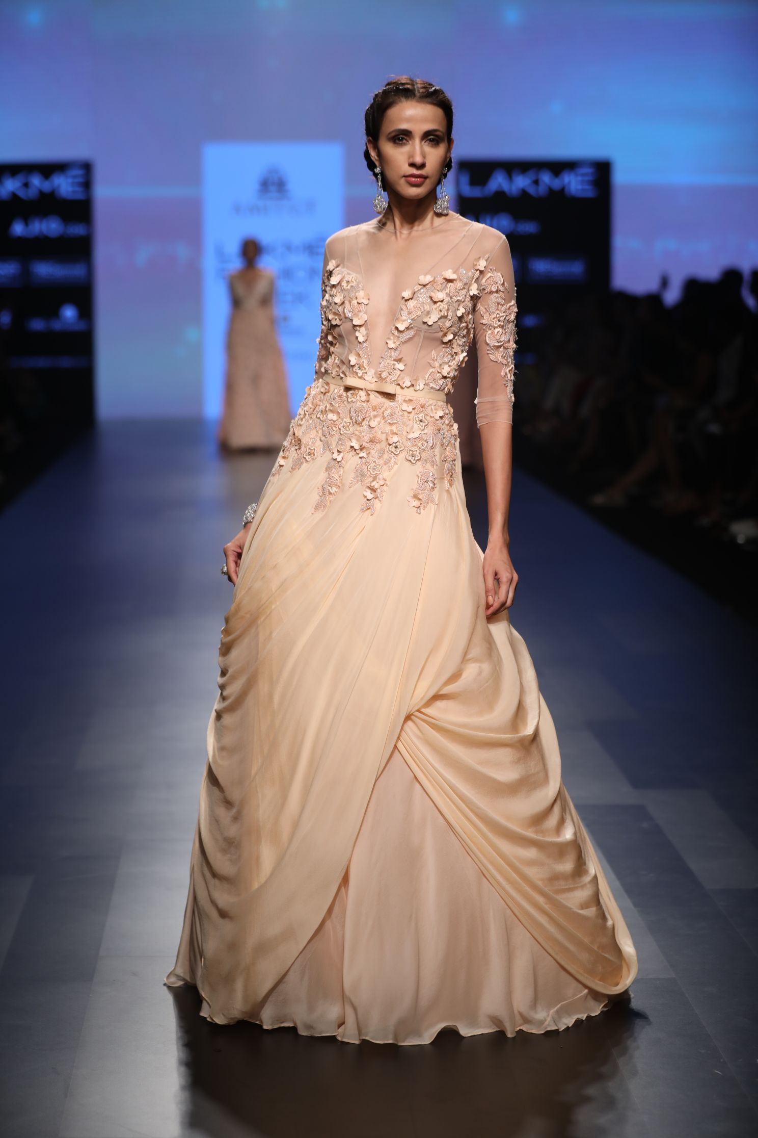 CY Amit GT Peach Ball Gown Front 1