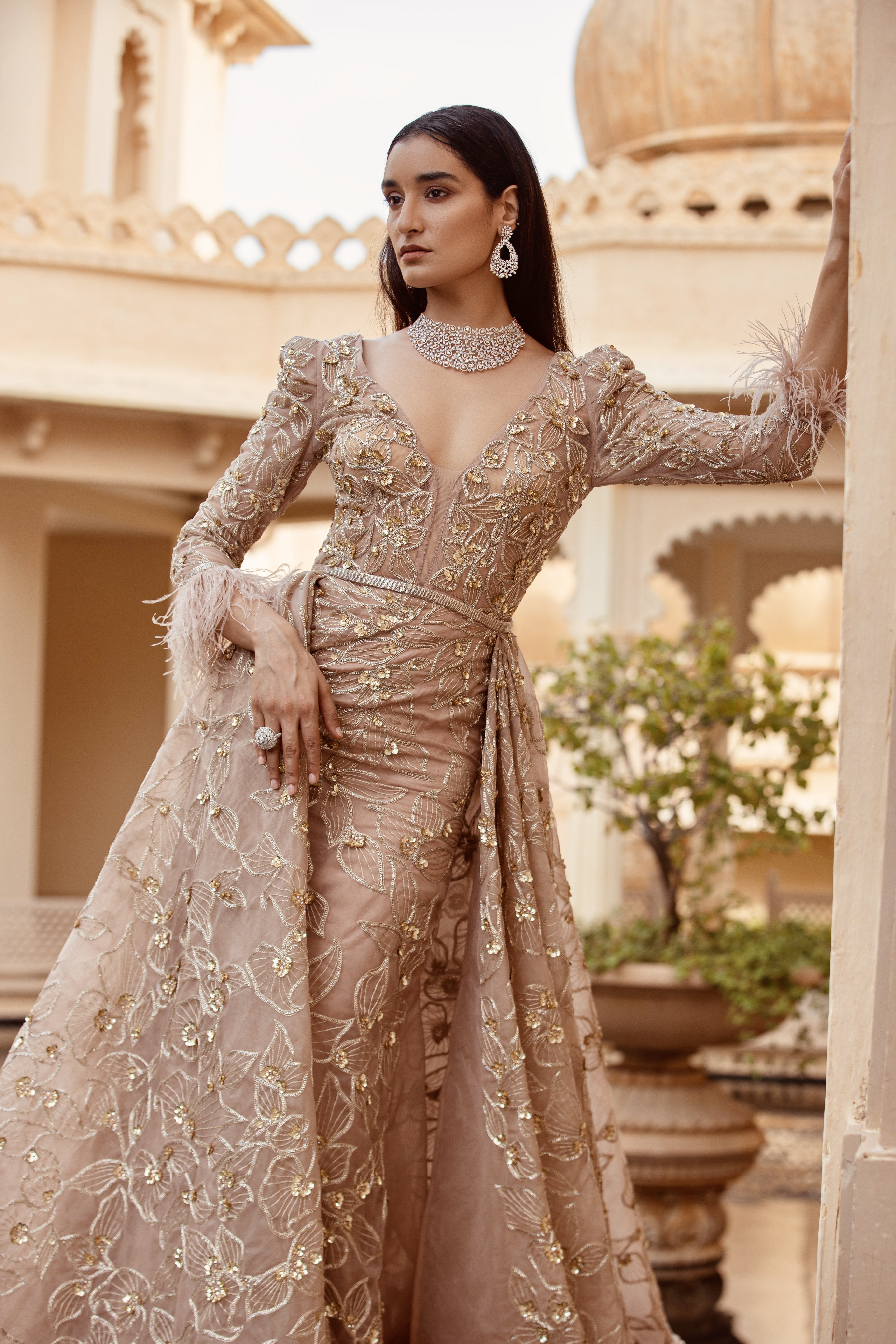 CY Amit GT Rose Quartz Zephyr Gown Front 1