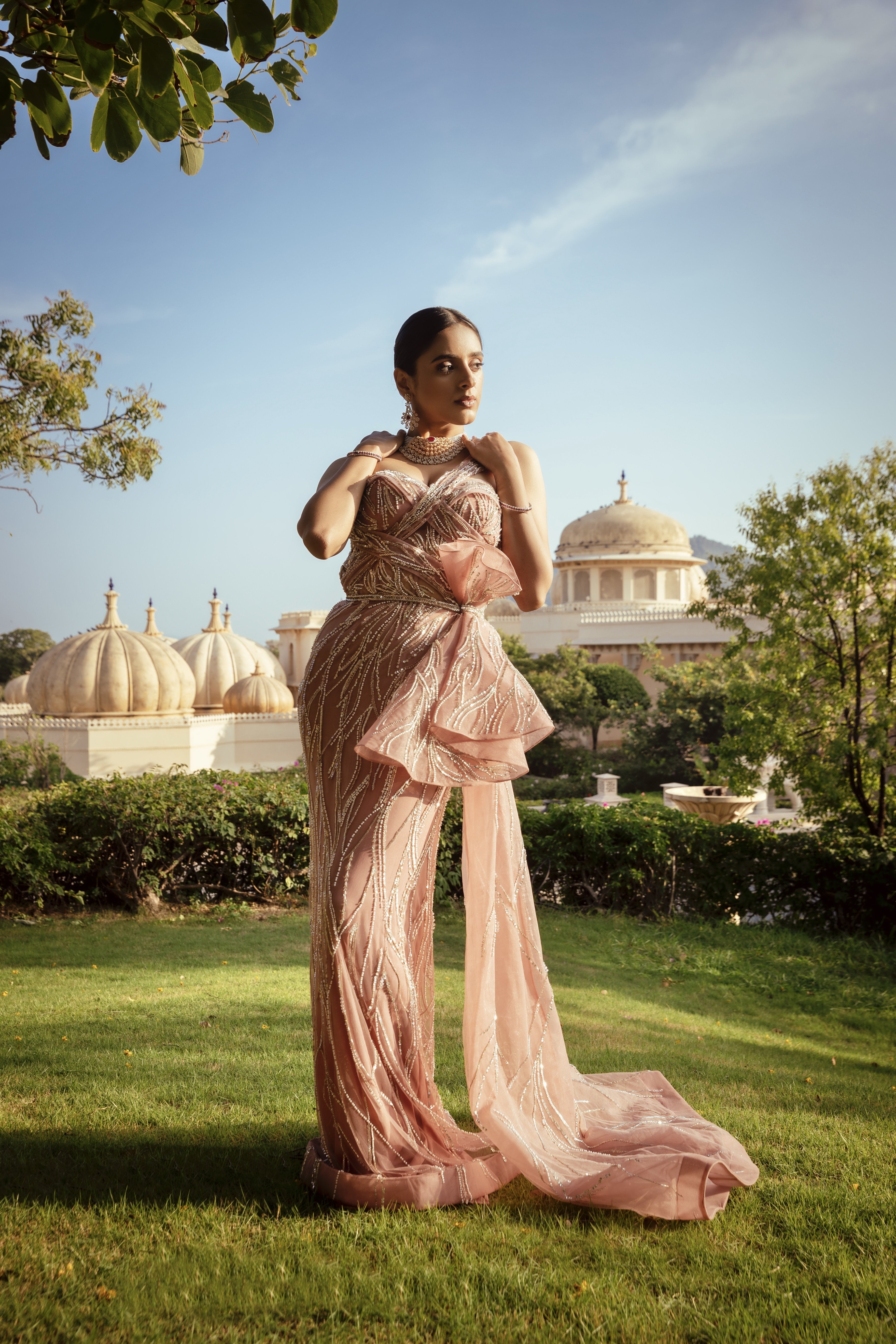 CY Amit GT Rosewood Ingrid Bow Gown Front 1