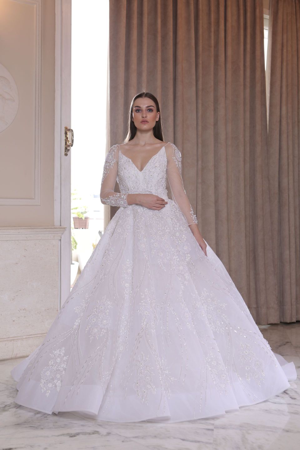 CY Amit GT White Bridal Gown Front 1