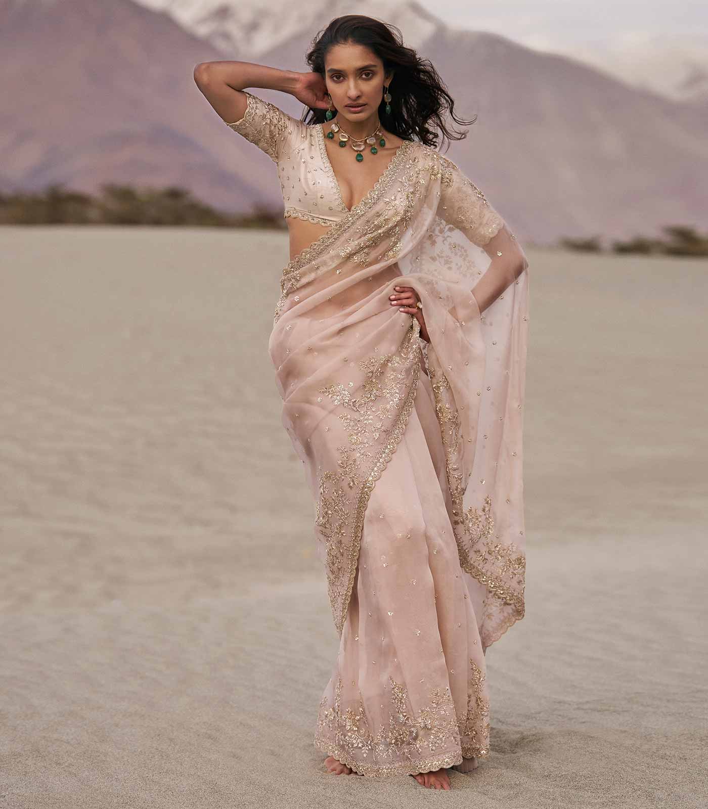 Arwa Embroidered Saree Set