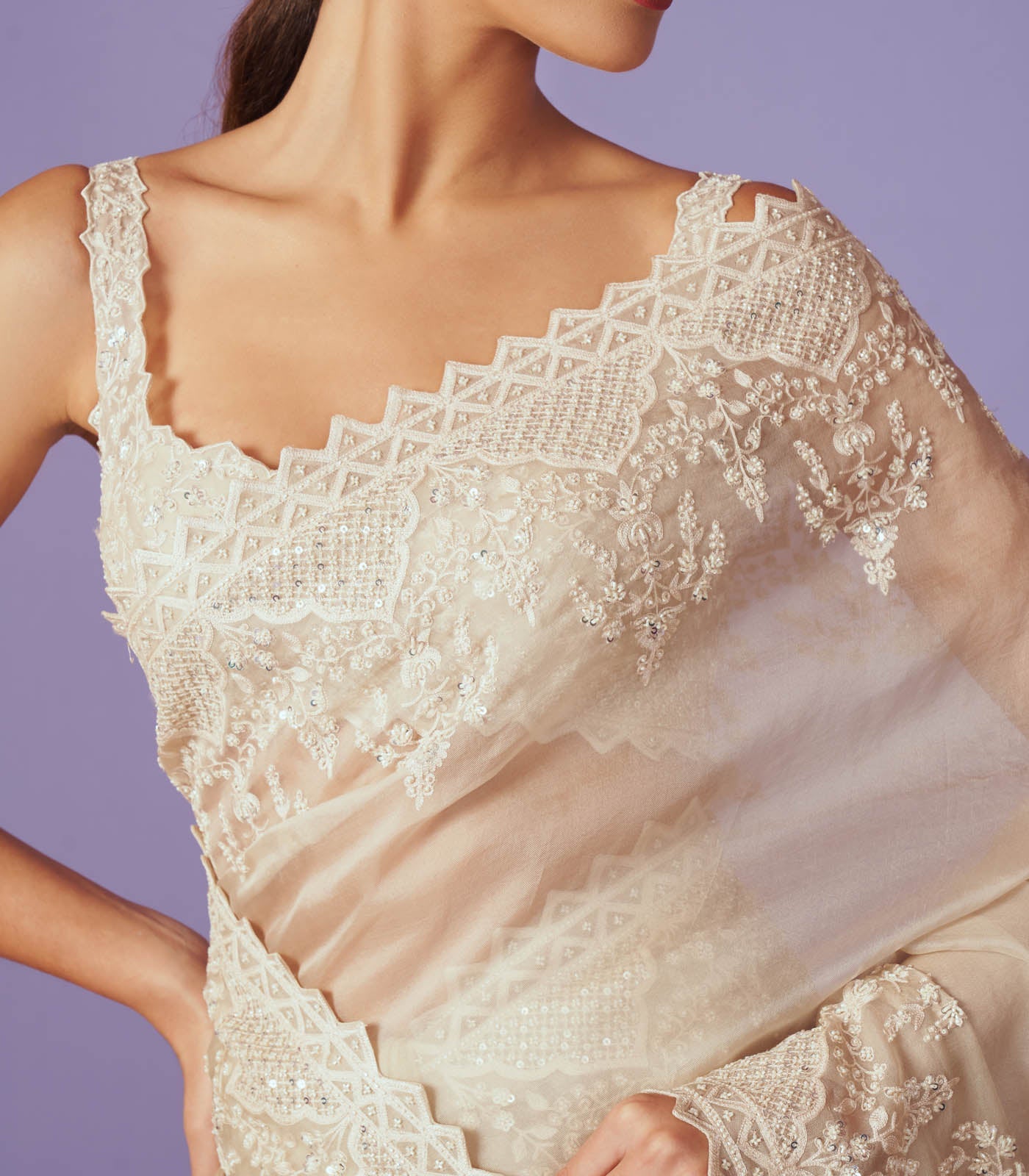 CY Anushree Reddy Aari Saree Set Closeup 1