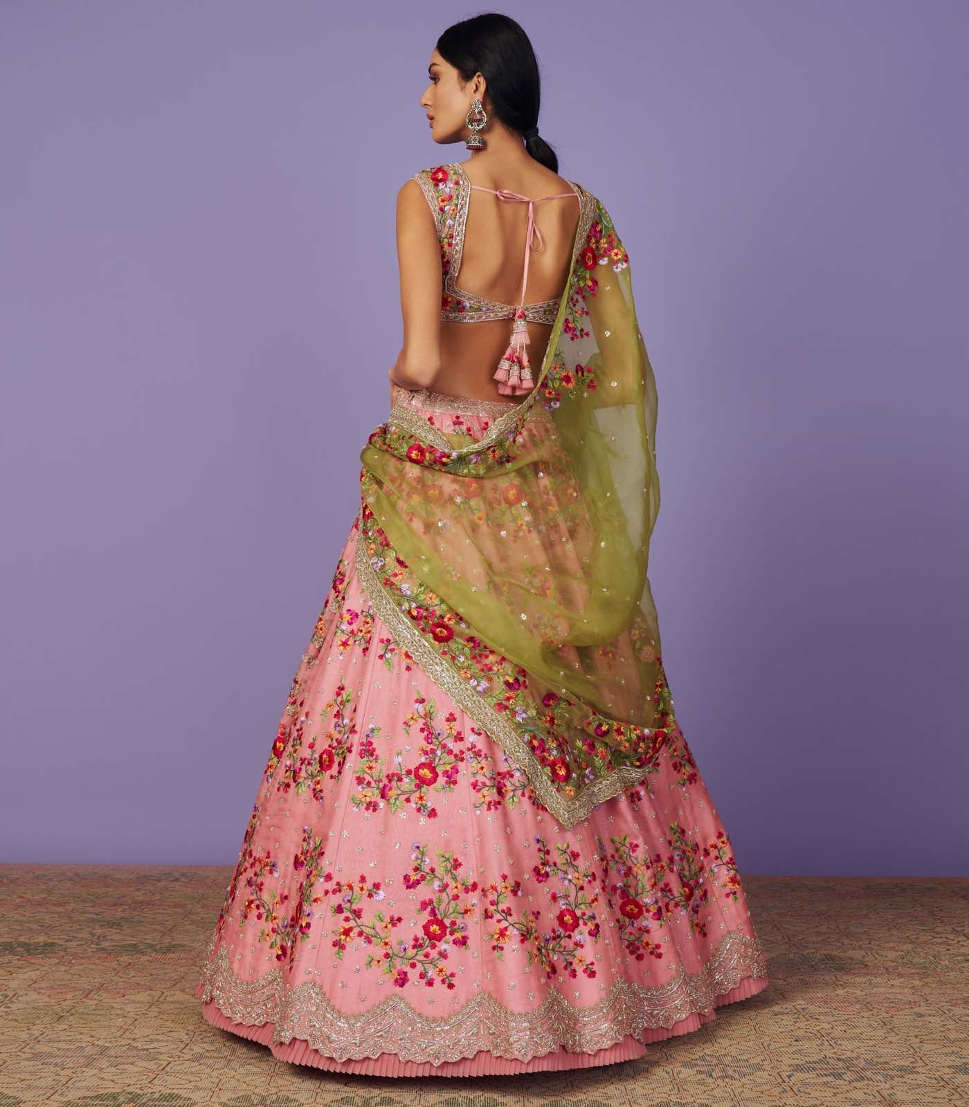 CY Anushree Reddy Bloom Lehenga Set Back 1