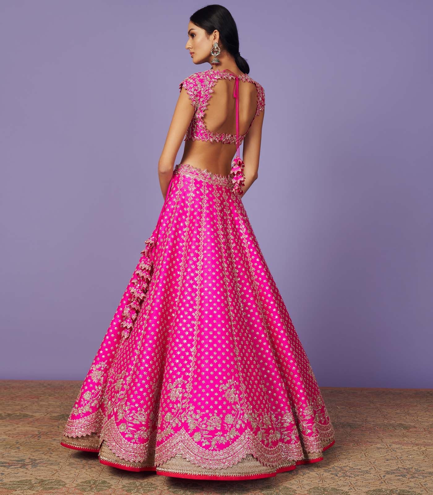 CY Anushree Reddy Creeper Lehenga Set Back 1