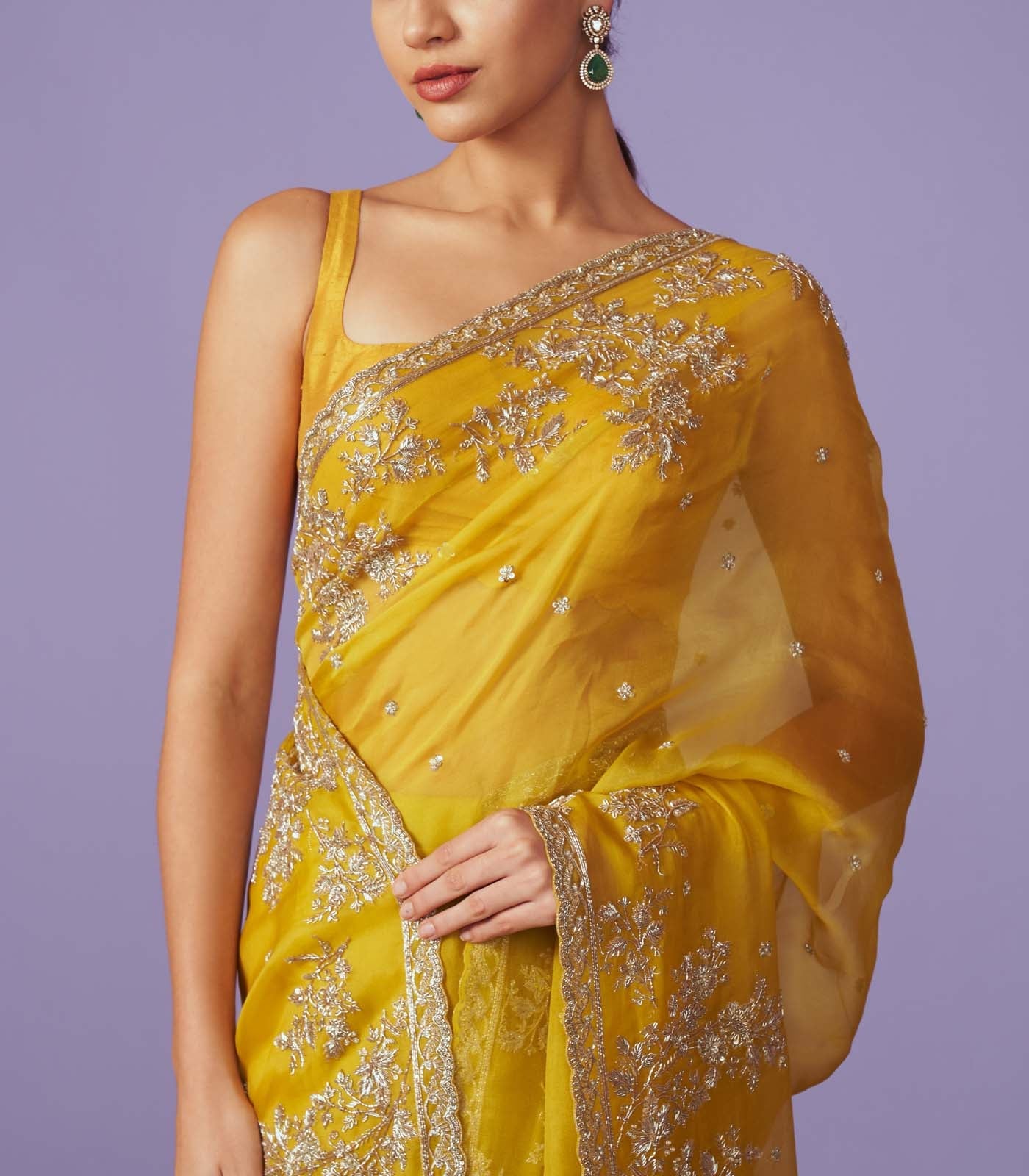 CY Anushree Reddy Inayat Saree Set Closeup 1