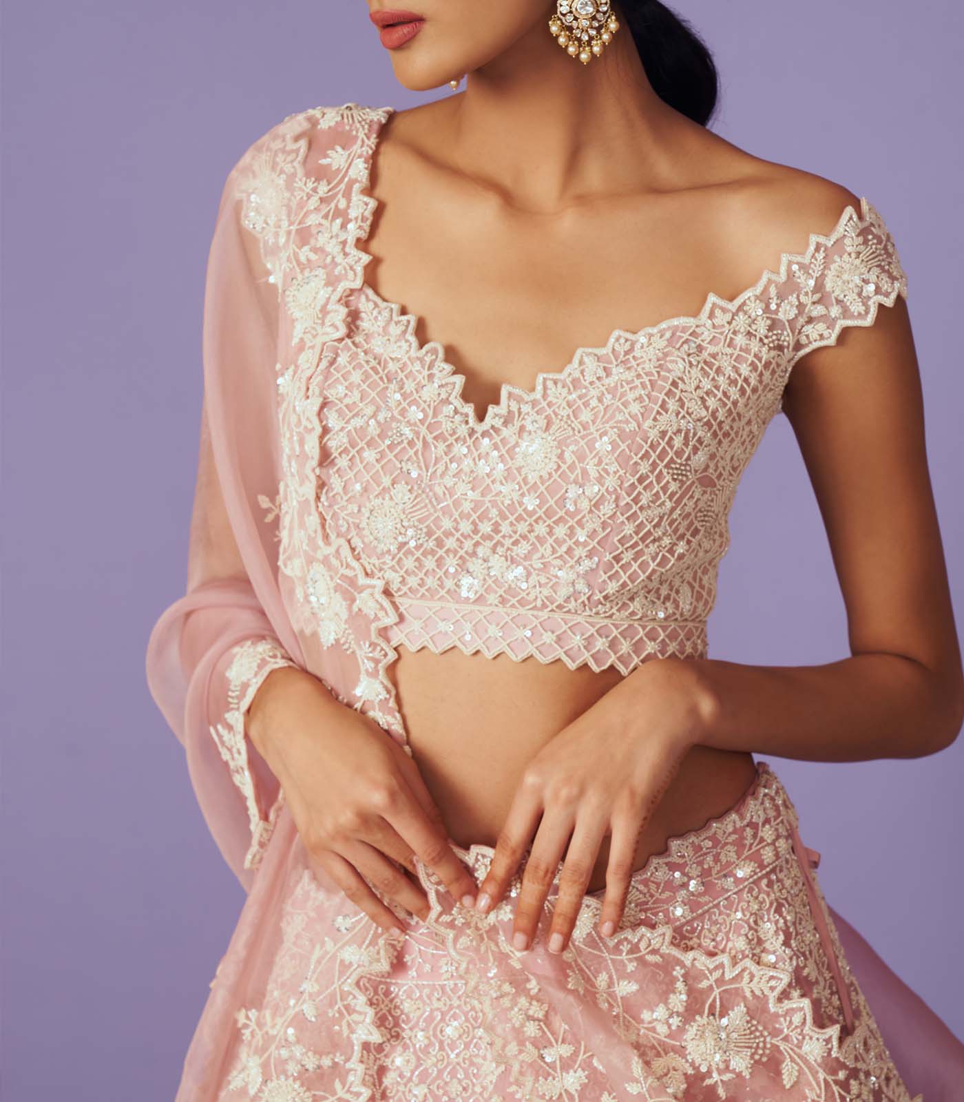 CY Anushree Reddy Leh Sierra Lehenga Set Closeup 1