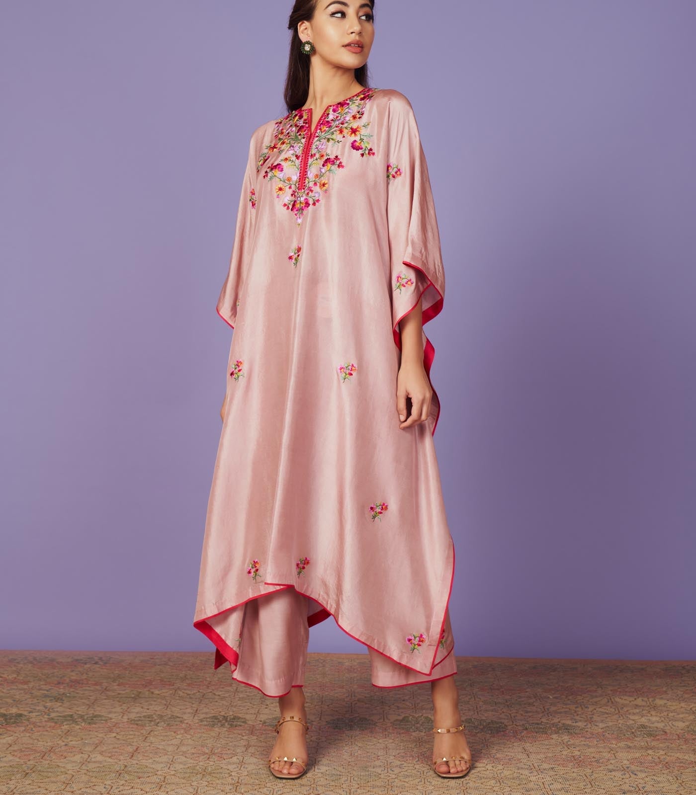 CY Anushree Reddy Multi Thread Work Kaftan Set Front 1