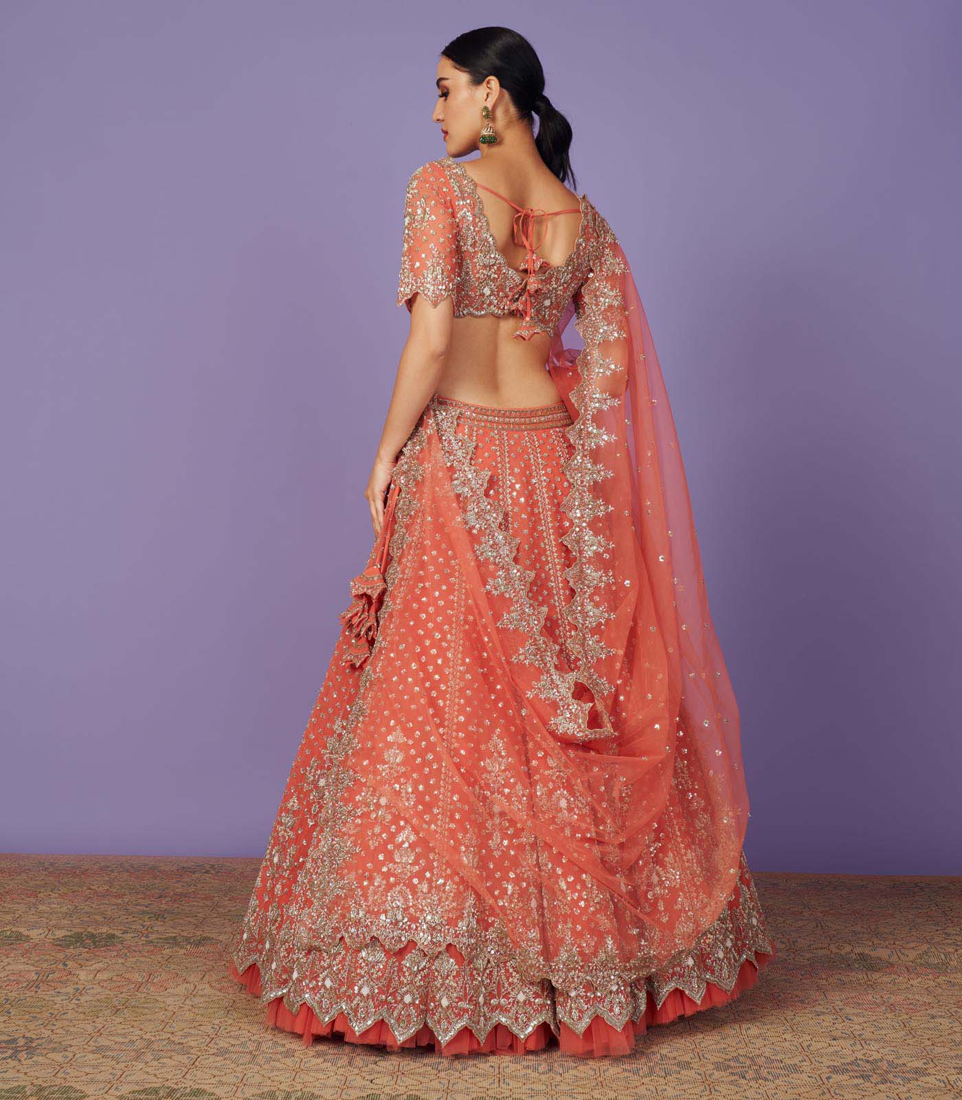 CY Anushree Reddy Niloufer Lehenga Set Back 1