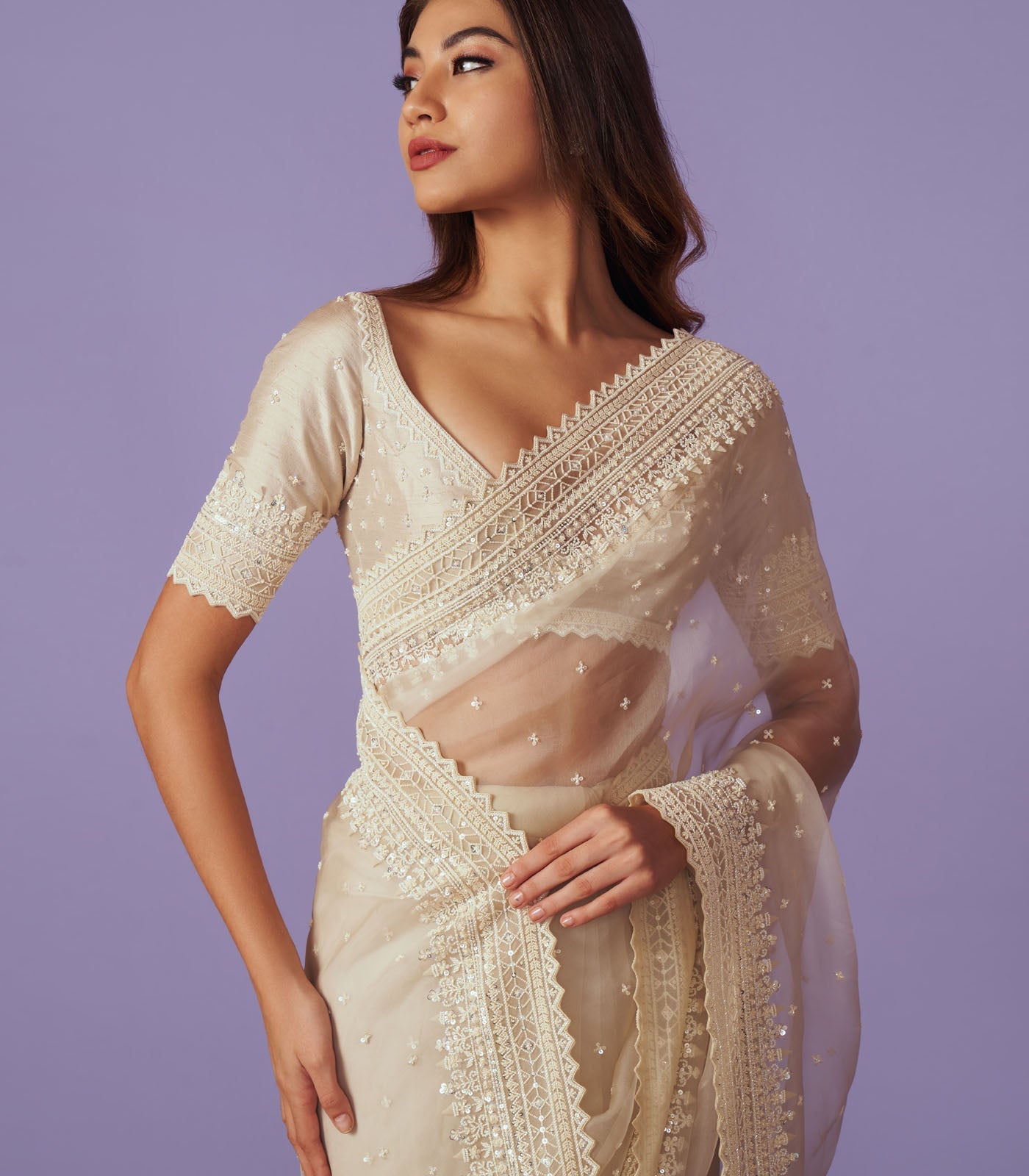 CY Anushree Reddy Saahira Saree Set Closeup 1