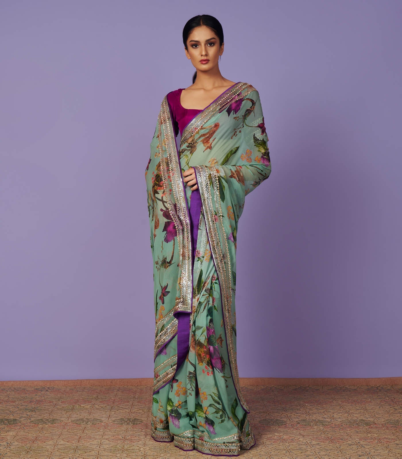 CY Anushree Reddy Sequence Border Saree Set Success Front 1