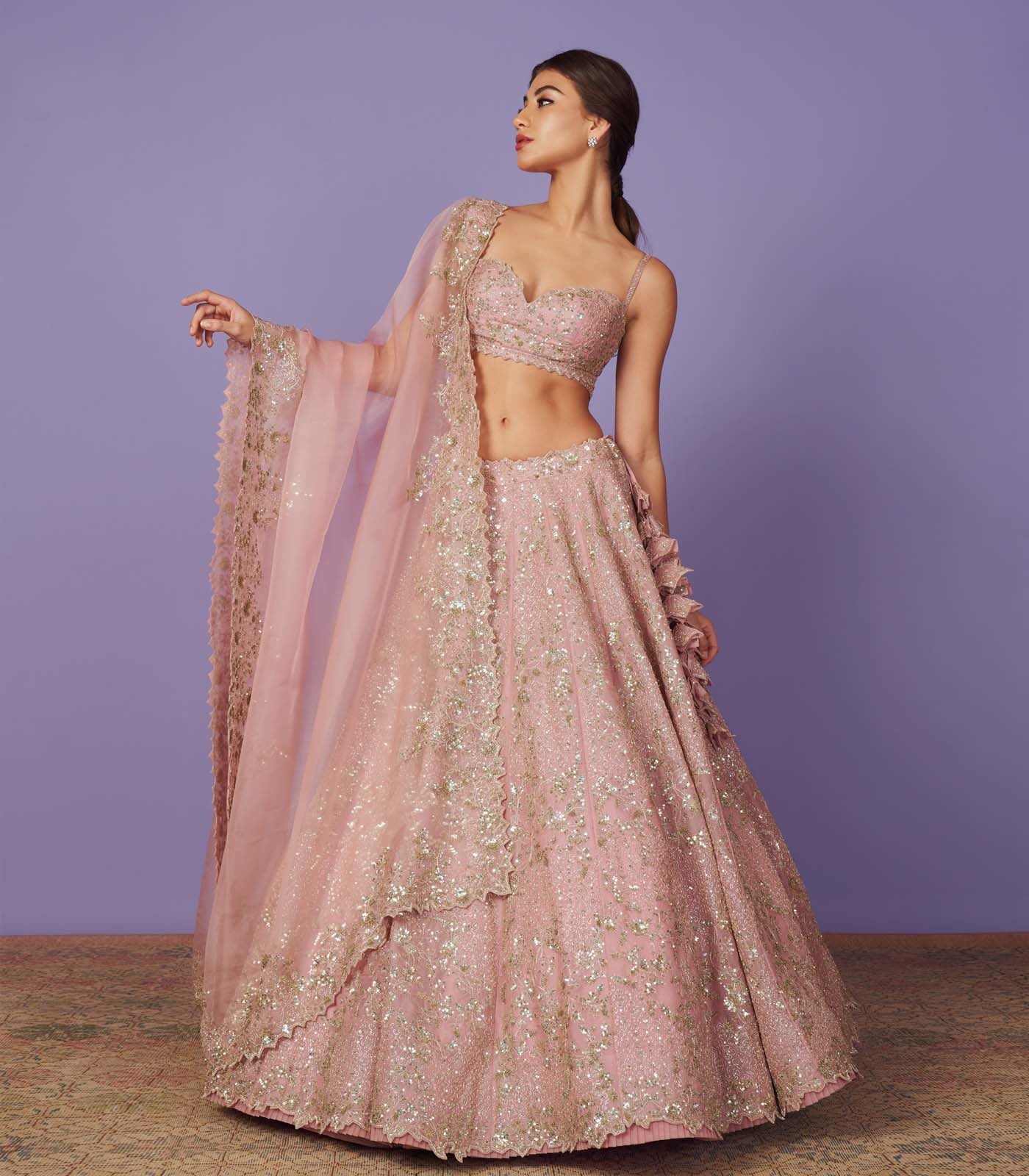 CY Anushree Reddy Tara Blush Pink Lehenga Set Front 1