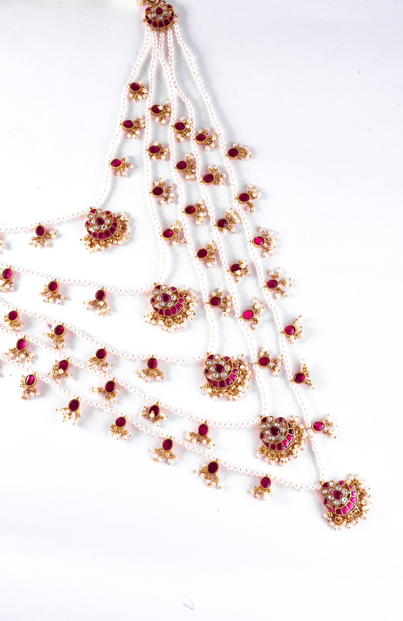 Ayesha Panchlada Necklace Set In Red
