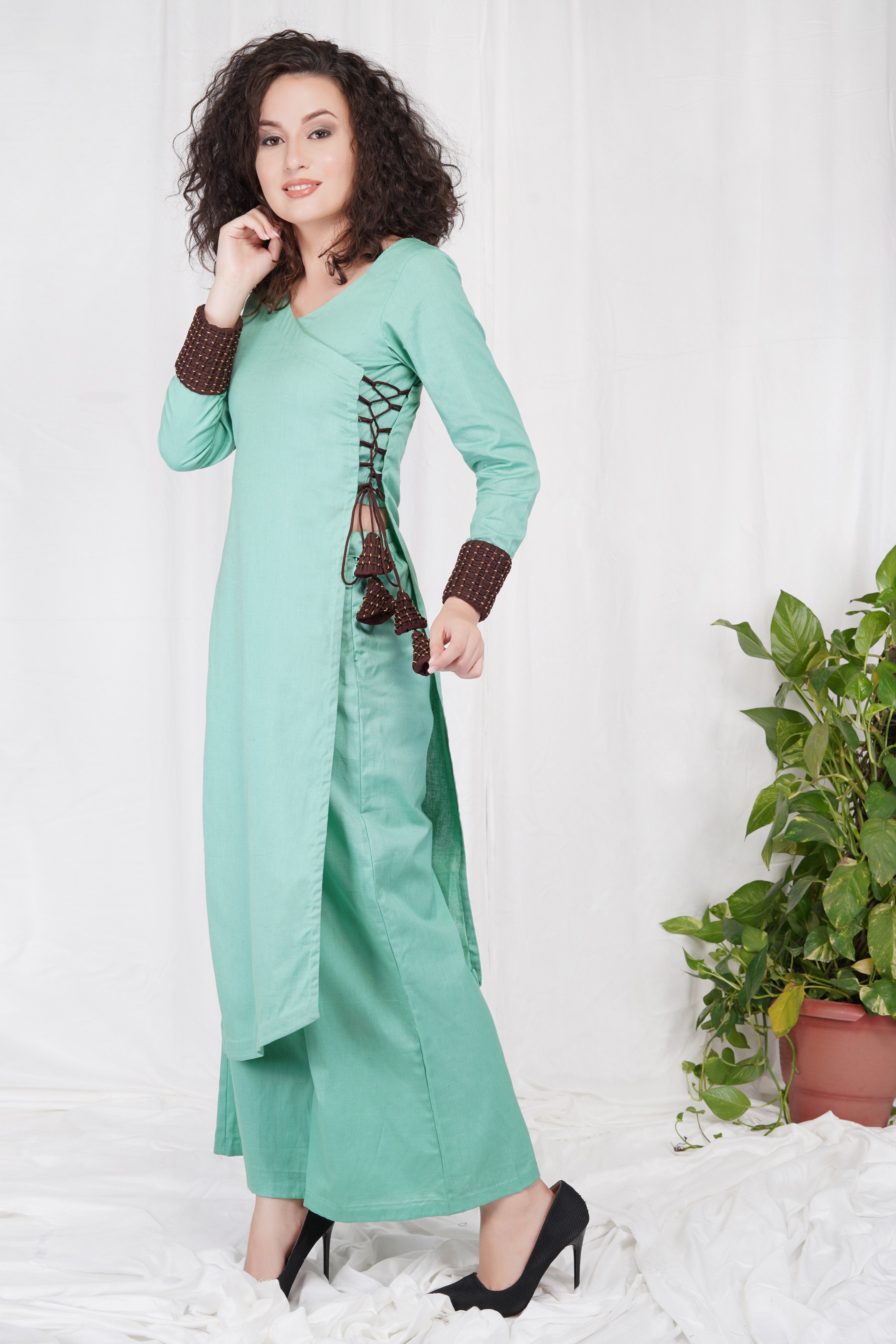 Bhagyashree Singh Raghuwanshi - Cuff Detail Palazzo Set