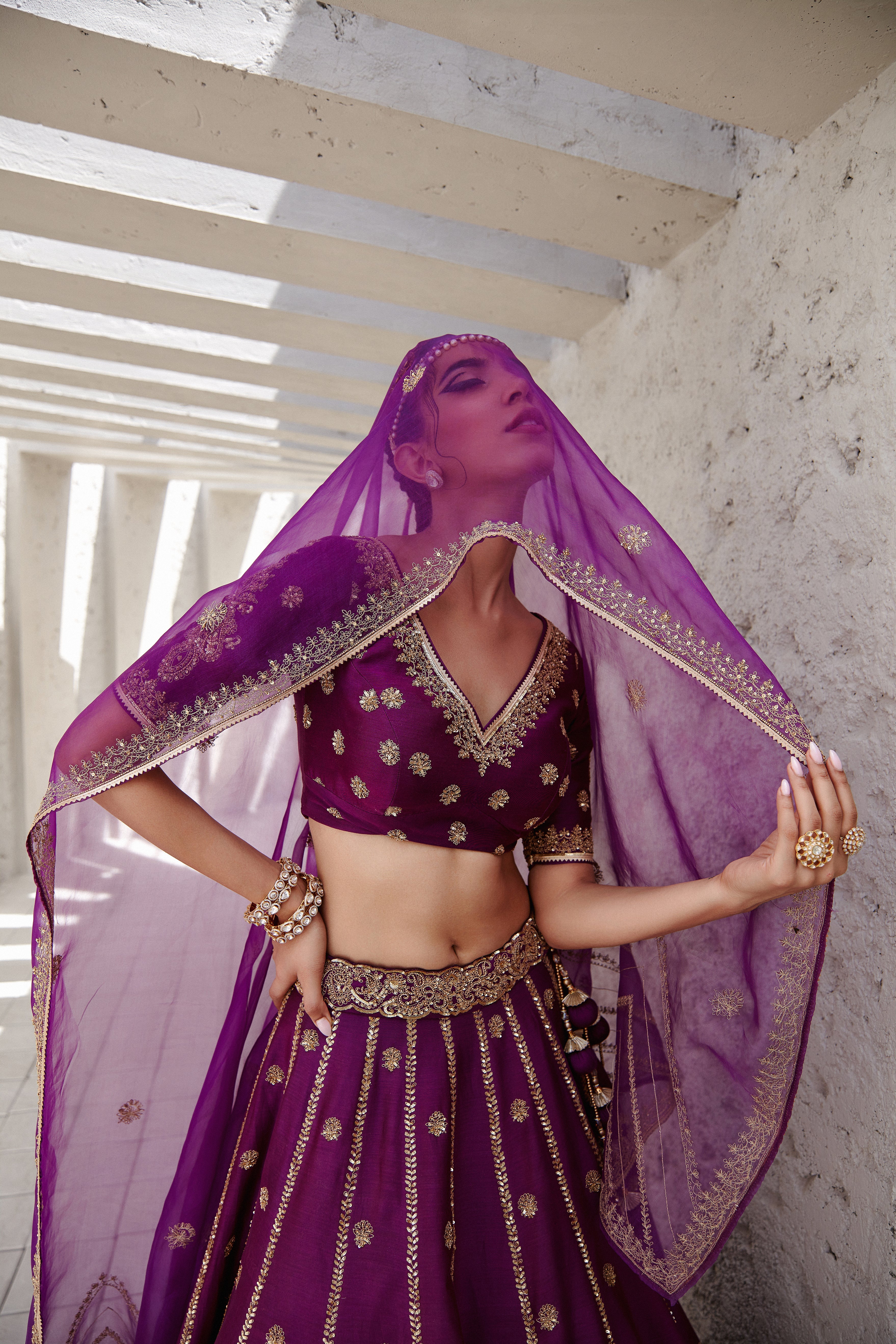 Jigar Mali - Midnight Purple Lehenga Set