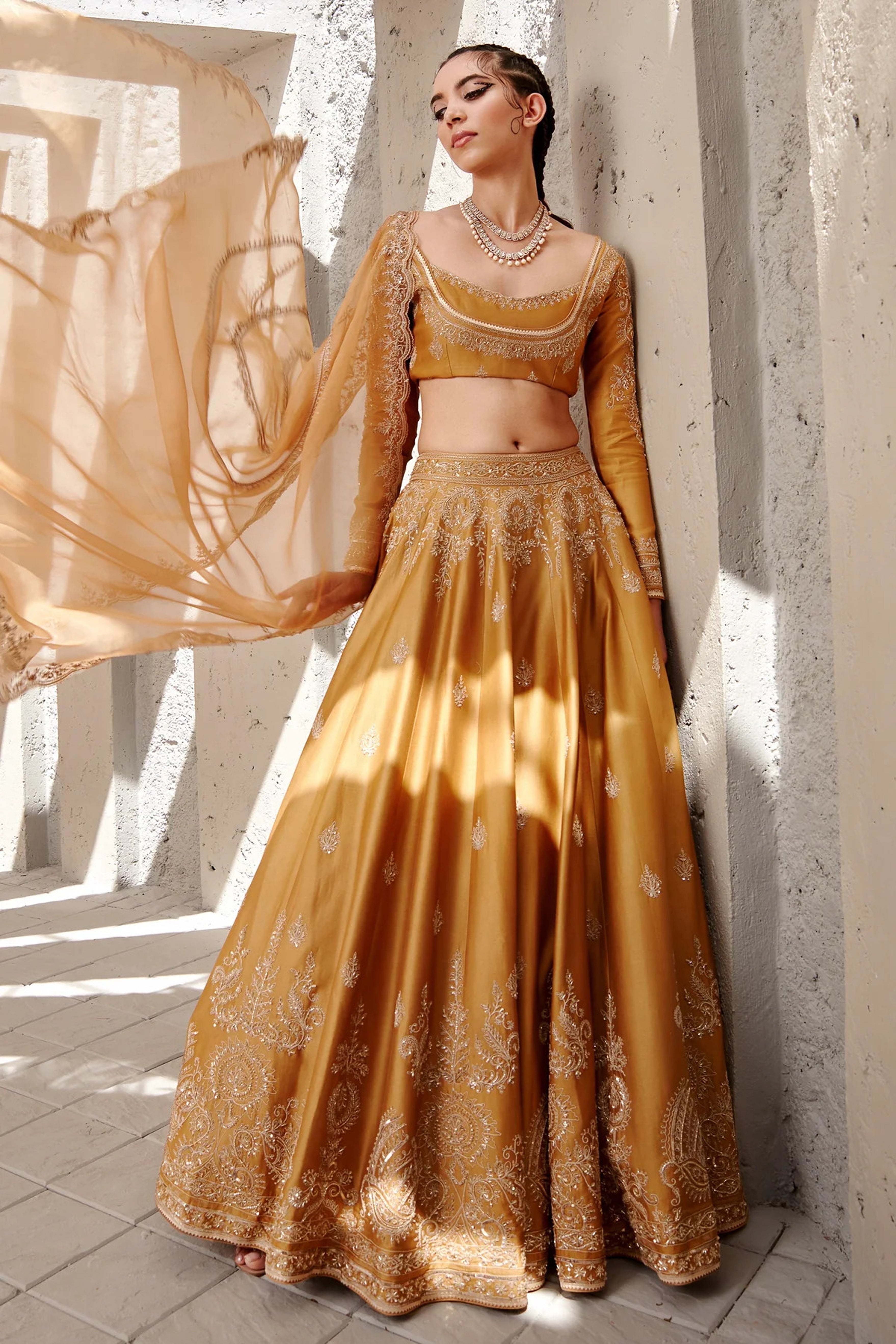 Jigar Mali - Tuscan Mustard Lehenga Set