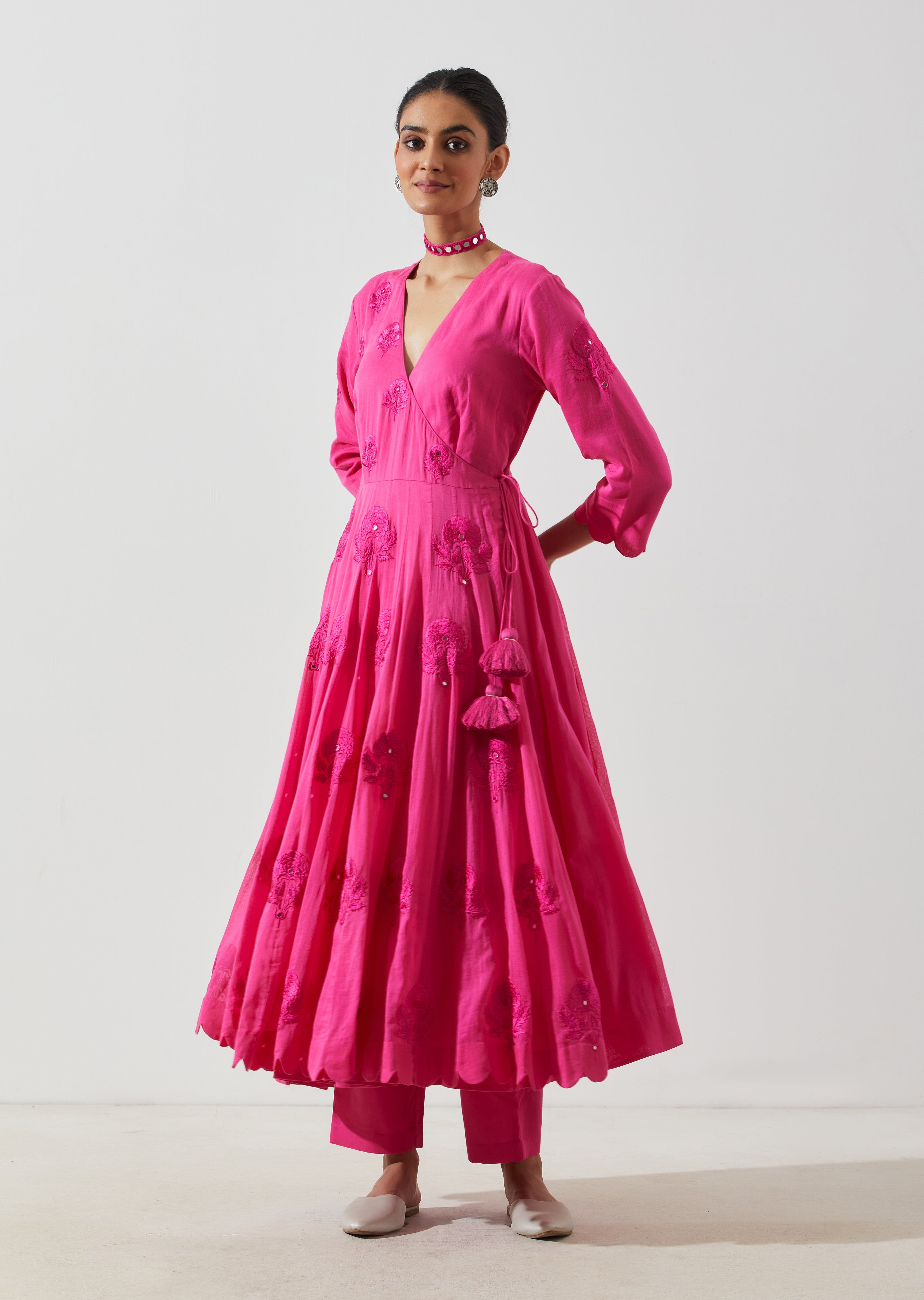 Label Earthen - Basanti Gulab Kali Kurta Set