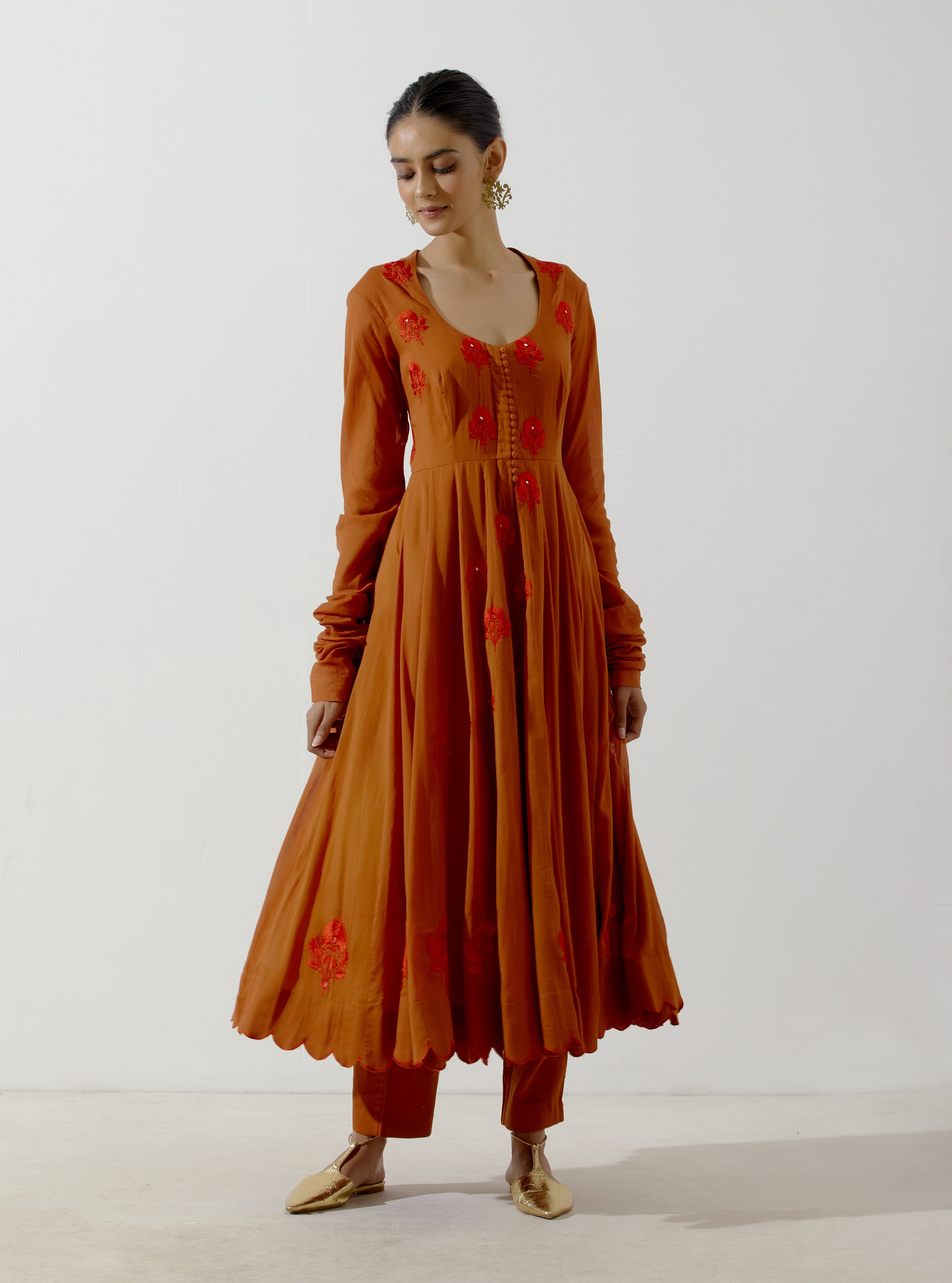 Label Earthen - Aprajita Kali Brown Kurta Set