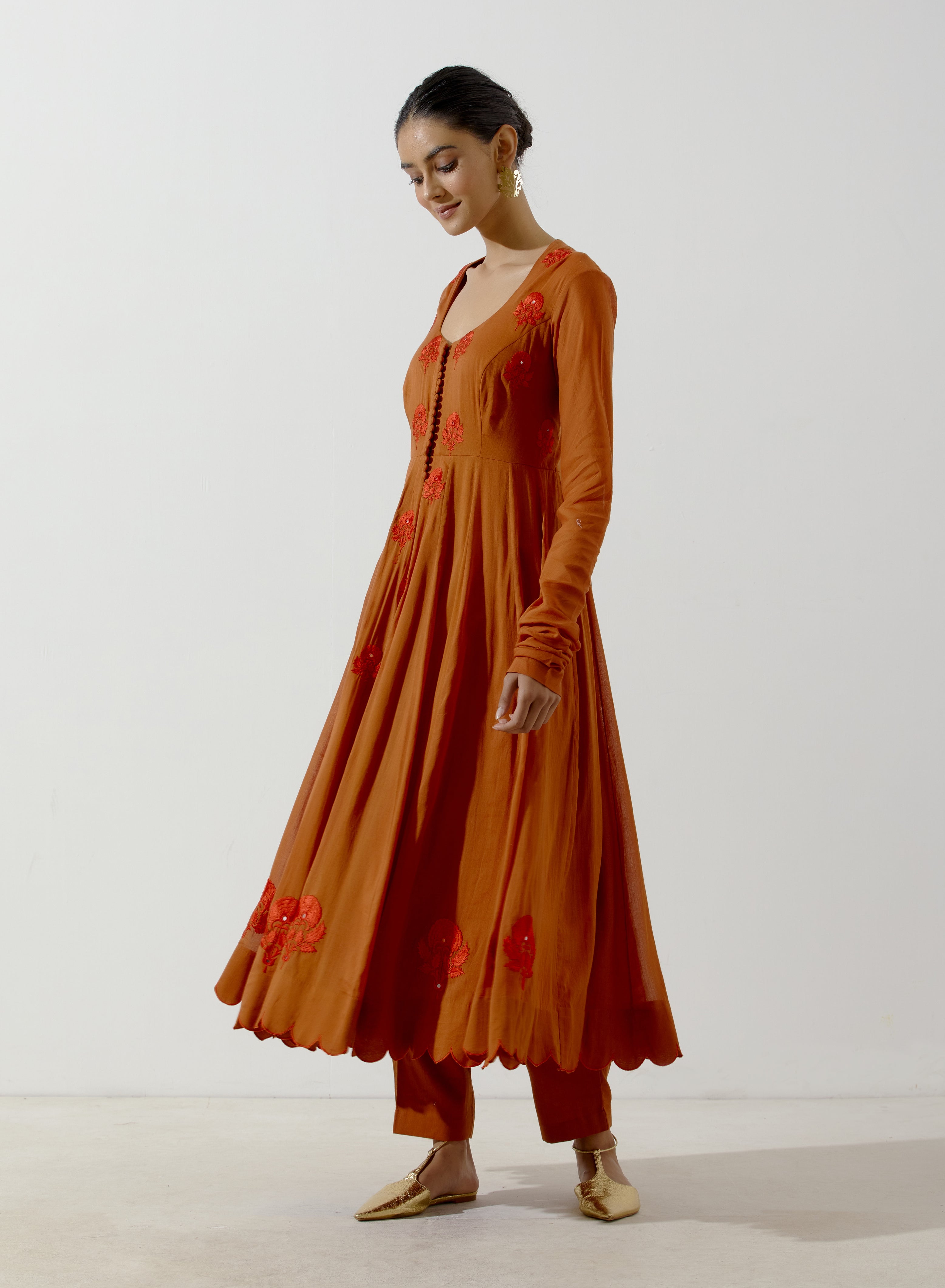 Label Earthen - Aprajita Kali Brown Kurta Set