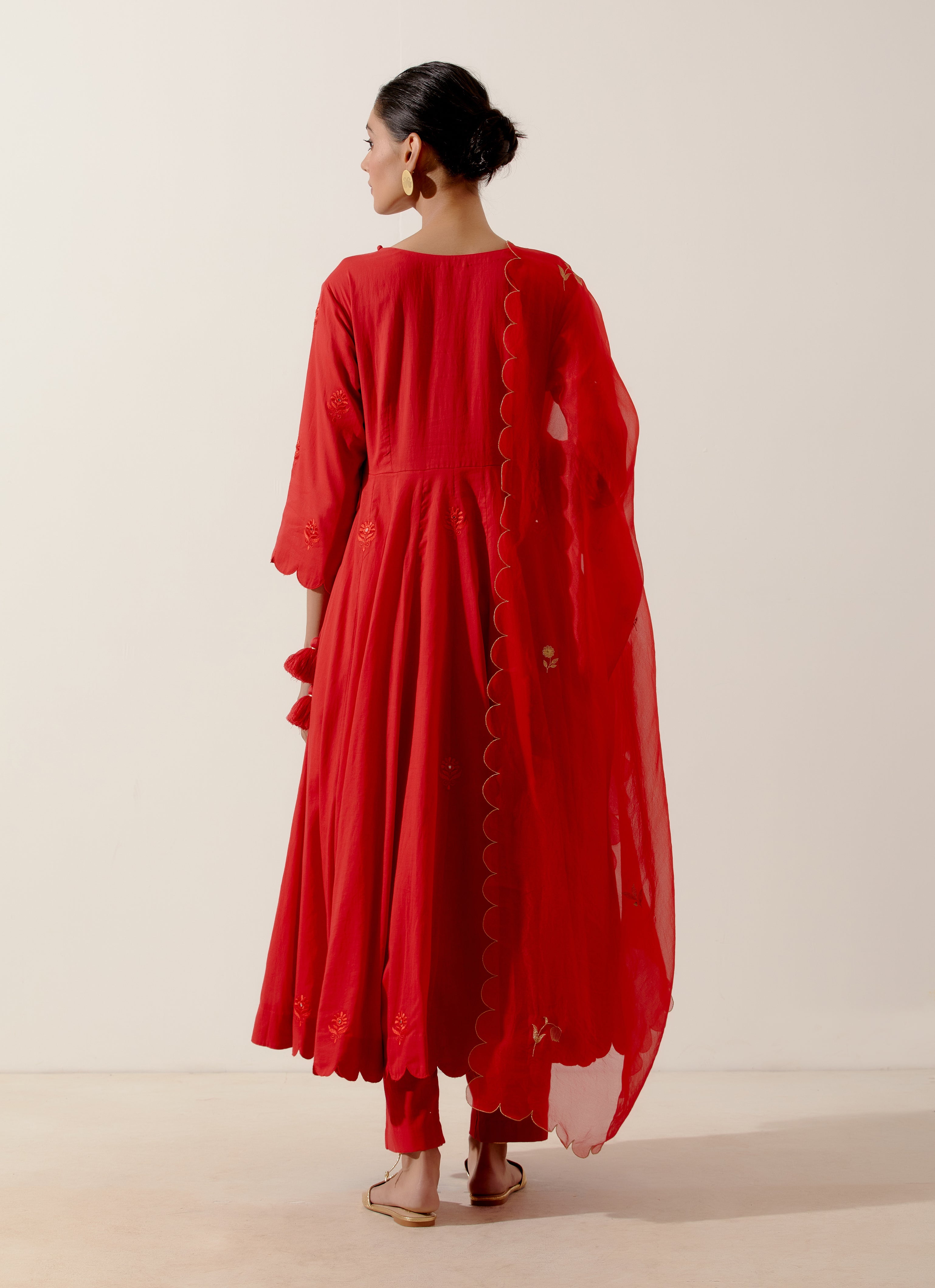 Label Earthen - Palash Red Kurta Set